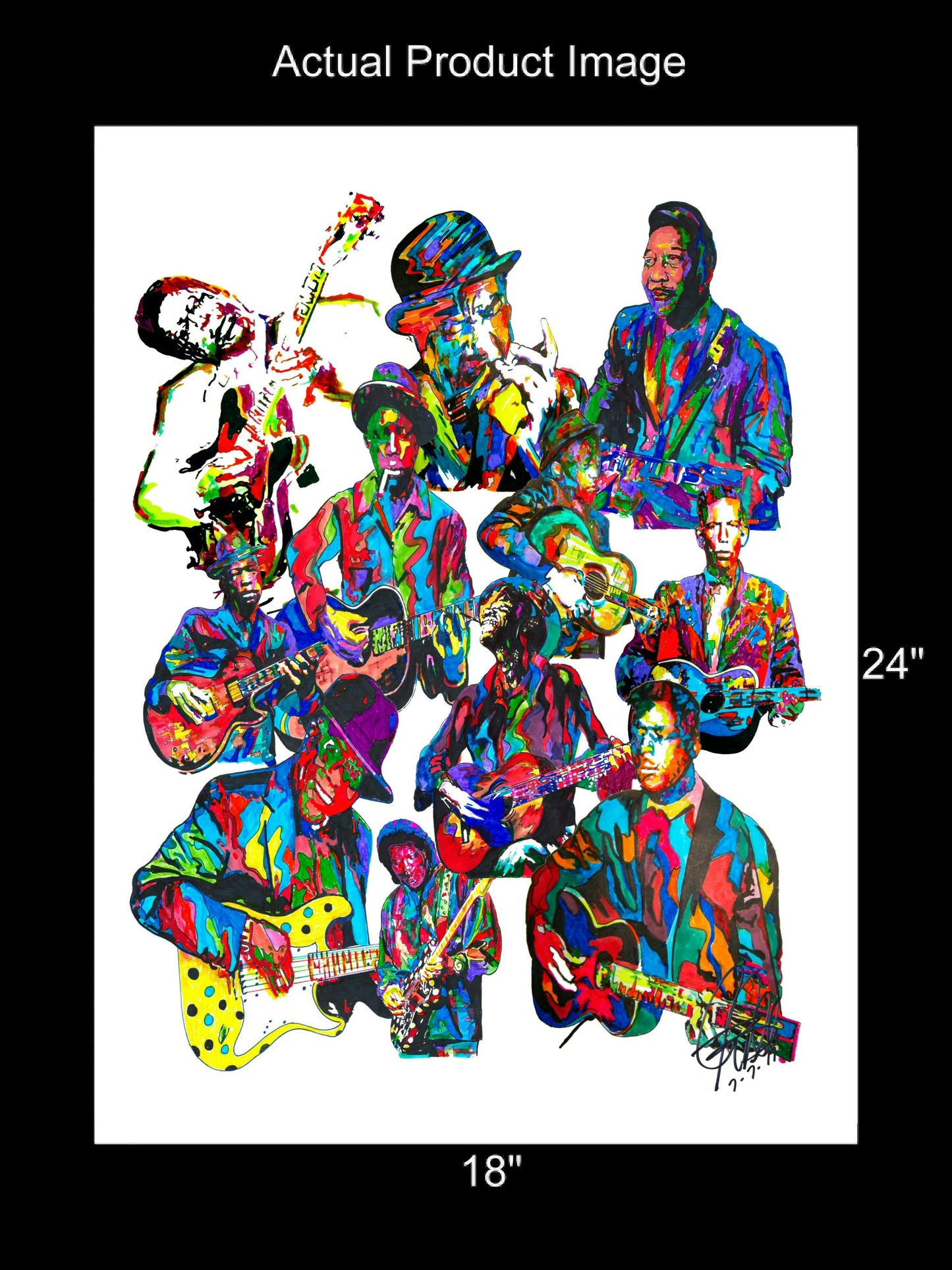 Blues Players Robert Johnson Buddy Guy Music Print Poster Wall Art 11x17