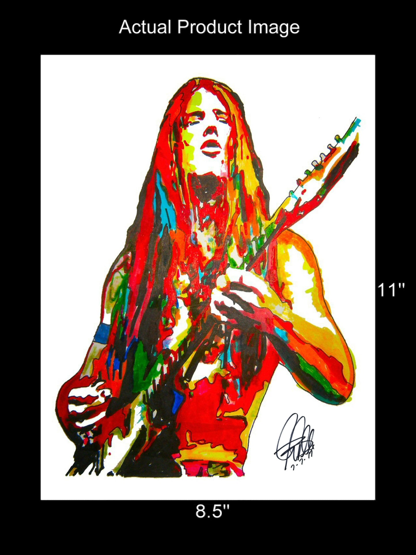 Mark Farner Grand Funk Railroad Guitar Rock Music Poster Print Art 8.5x11