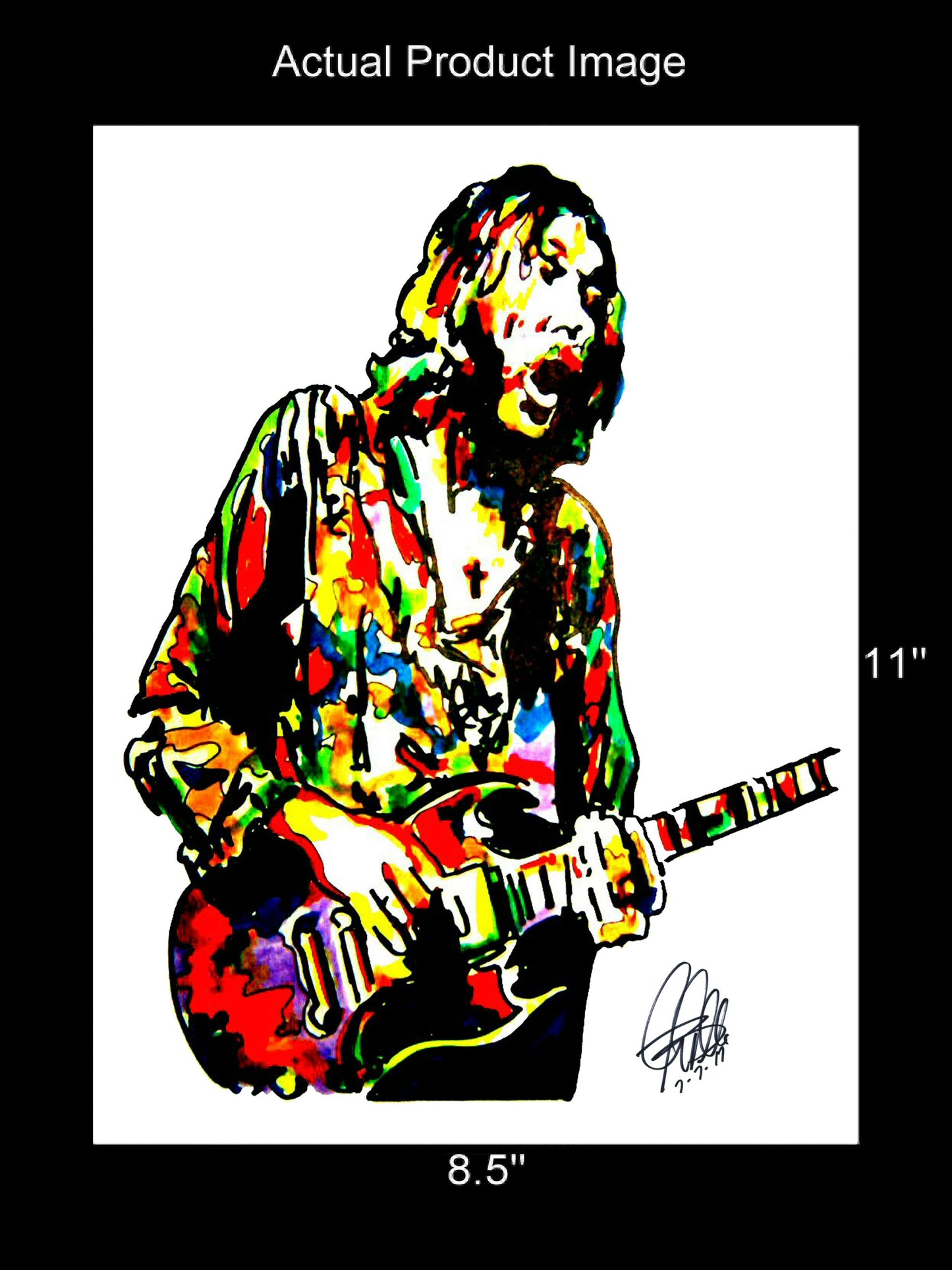 Duane Allman Guitar Southern Rock Music Poster Print Wall Art 8.5x11