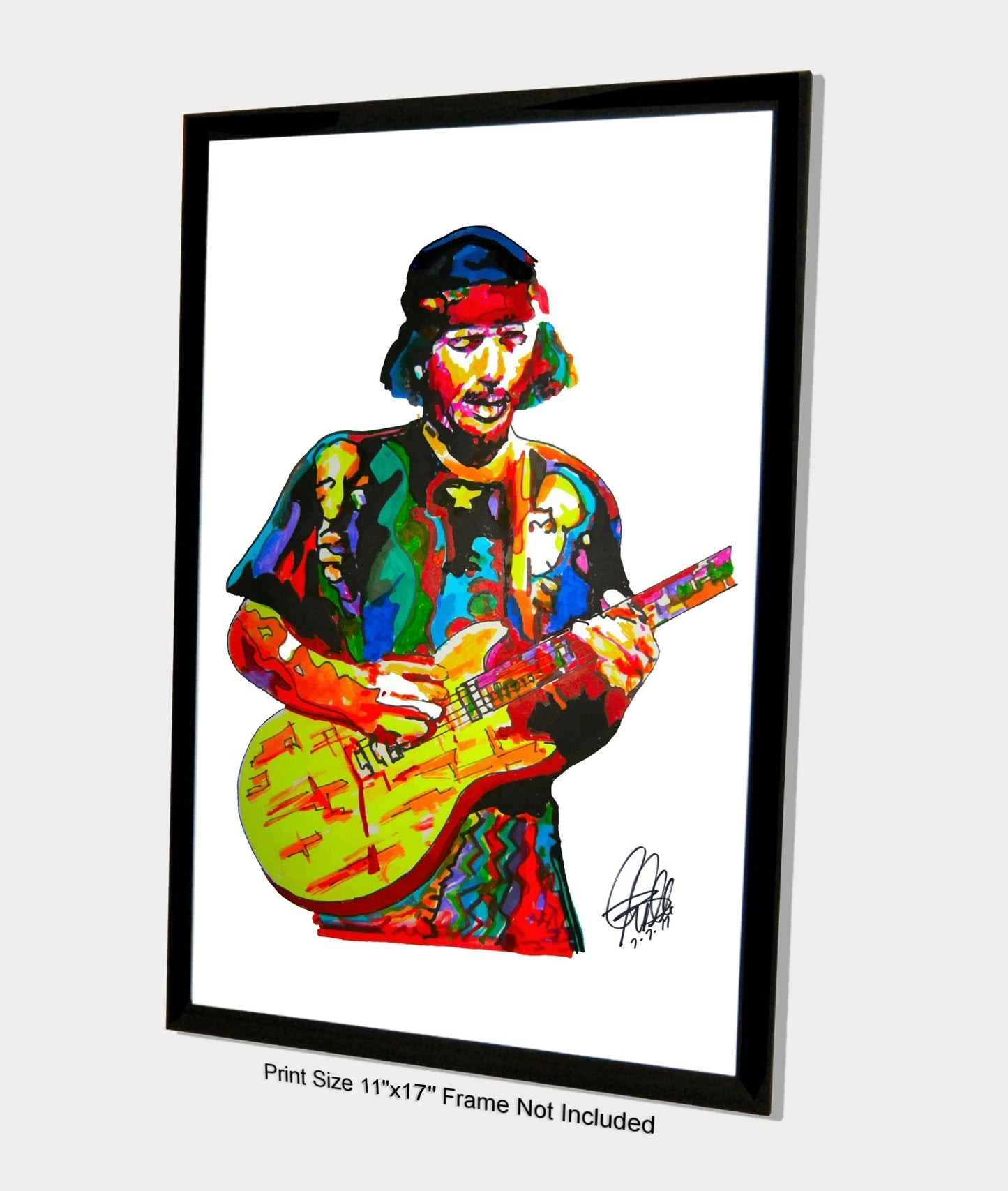 Carlos Santana Guitar Rock Music Print Poster Wall Art 11x17