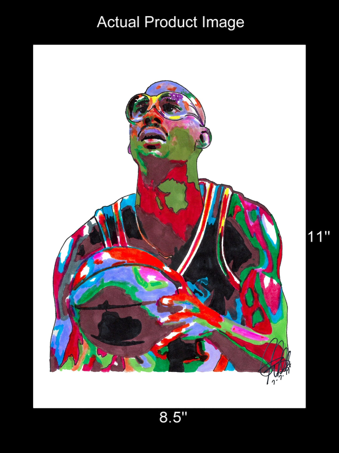 Kareem Abdul Jabbar Los Angeles Lakers Basketball Sports Print Wall Art 8.5x11