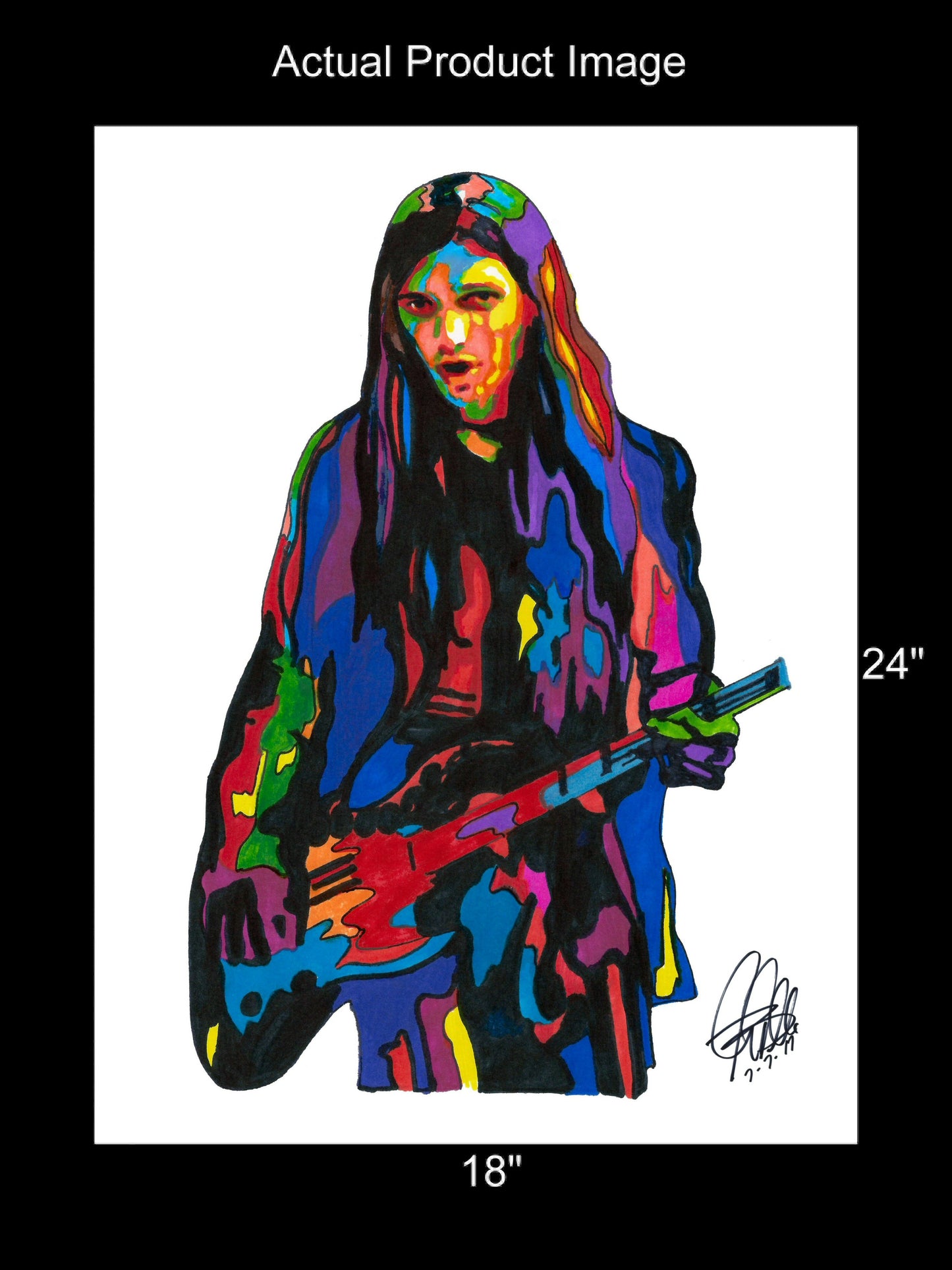 Dennis Dunaway Alice Cooper Bass Guitar Rock Music Poster Print Wall Art 18x24