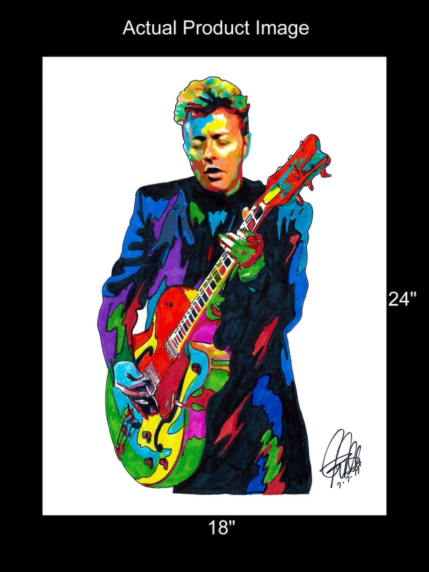 Brian Setzer Stray Cats Guitar Rock Music Poster Print Wall Art 18x24