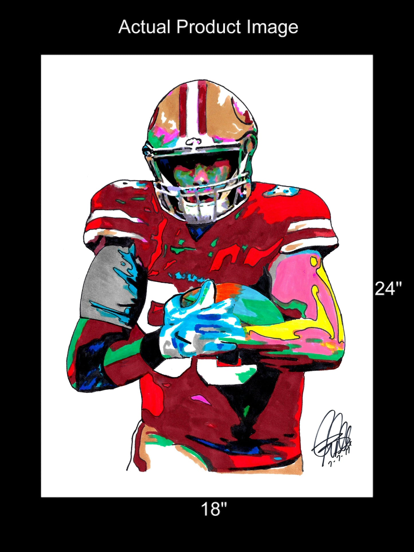 George Kittle San Francisco 49ers Football Sports Print Poster Wall Art 18x24