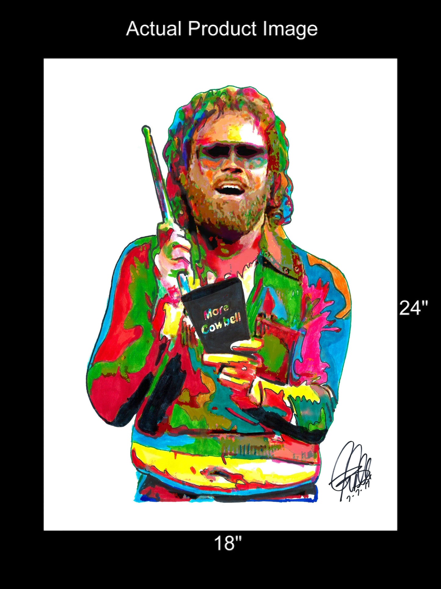 Gene Frenkle Will Ferrell More Cowbell Rock Music Print Poster Wall 18x24