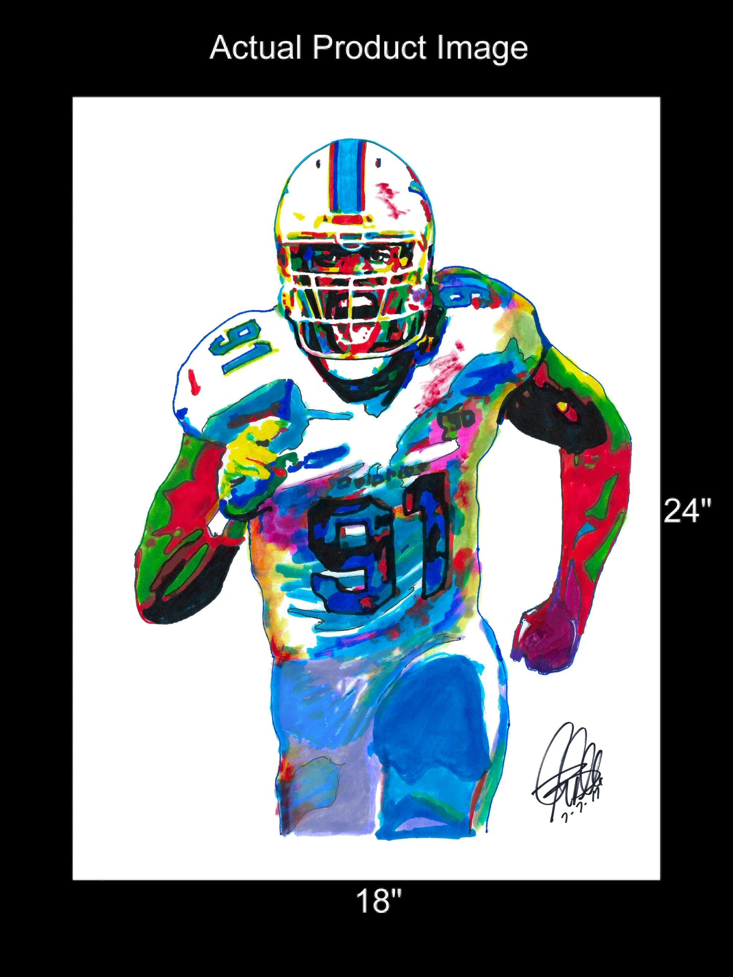 Cameron Wake Miami Dolphins Football Sports Poster Print Wall Art 18x24