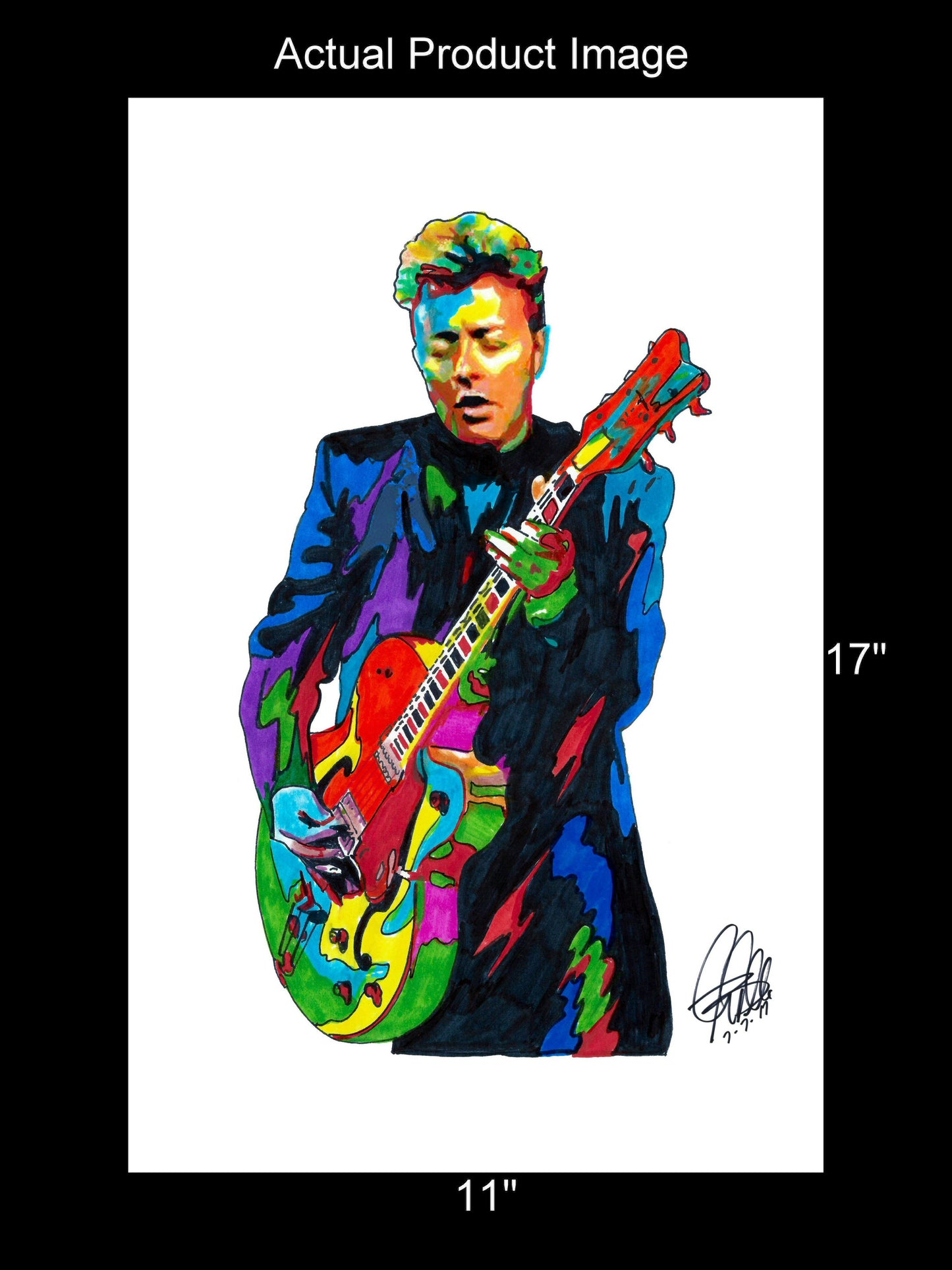 Brian Setzer Stray Cats Guitar Rock Music Poster Print Wall Art 11x17