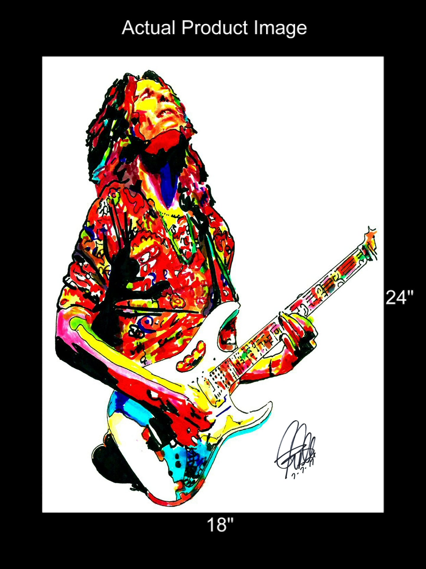 Steve Vai Guitar Rock Music Poster Print Wall Art 18x24