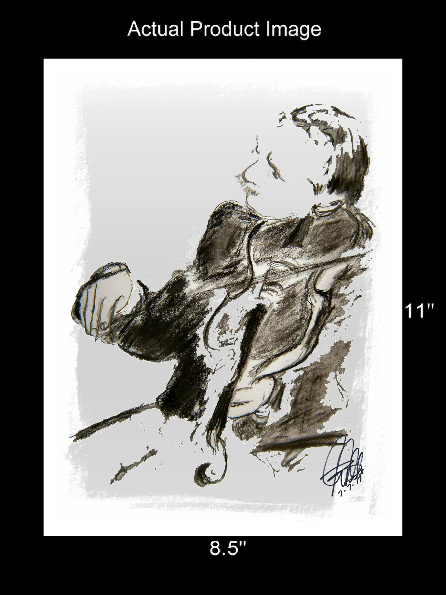 Violin Player Fiddle Bluegrass Music Poster Print Wall Art 8.5x11