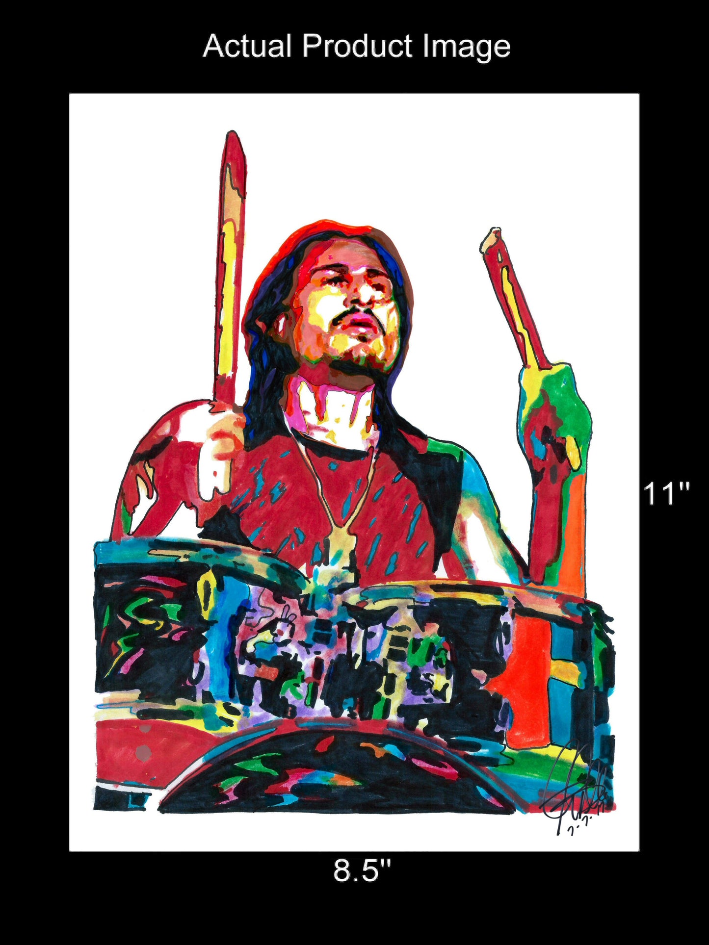 Brad Wilk Rage Against the Machine Drums Rock Music Poster Print Wall Art 8.5x11