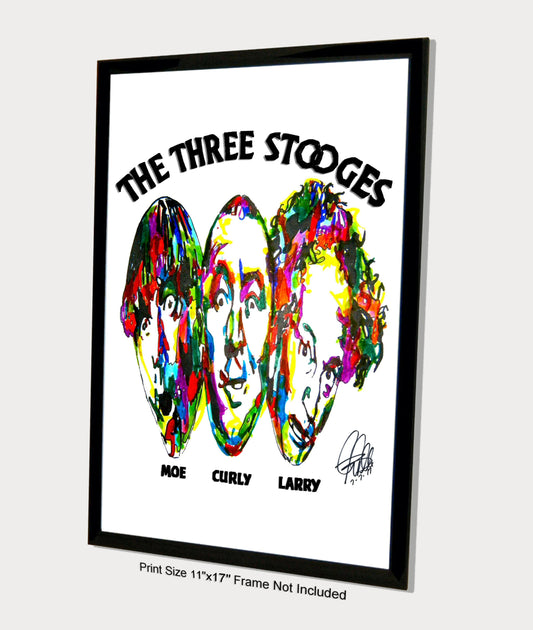 The Three Stooges Moe Larry Curly Slapstick Print Poster Wall Art 11x17