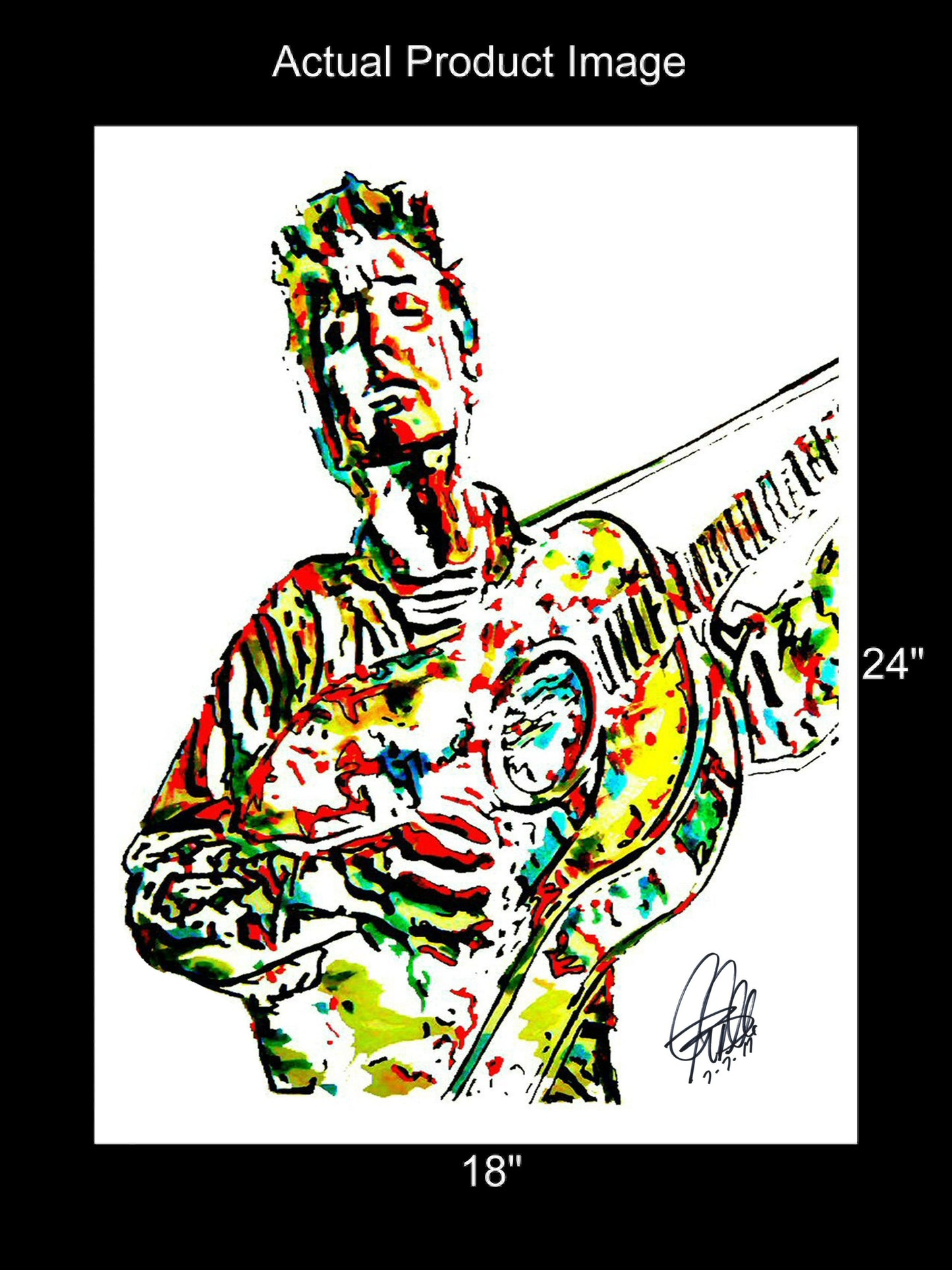 Bob Dylan Singer Guitar Folk Rock Pop Music Poster Print Wall Art 18x24