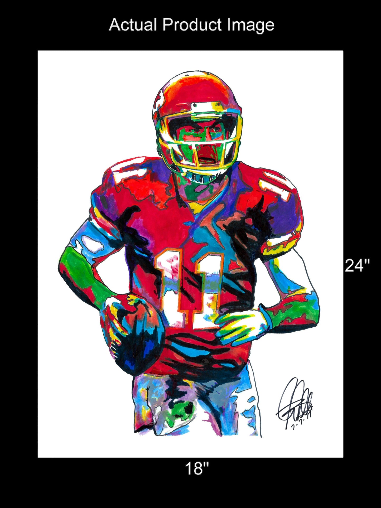 Alex Smith Kansas City Chiefs QB Football Sports Poster Print Wall Art 18x24