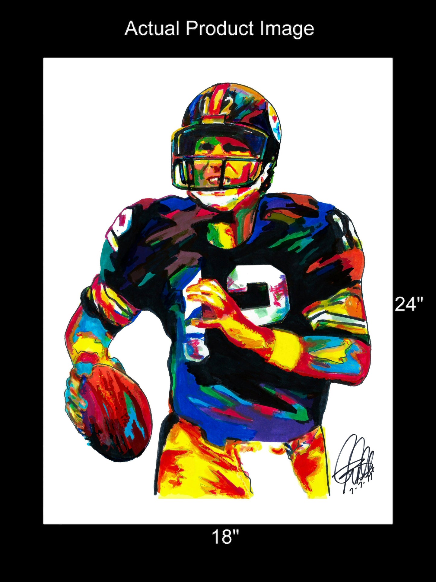 Terry Bradshaw Pittsburgh Steelers Football Sports Print Poster Wall Art 18x24