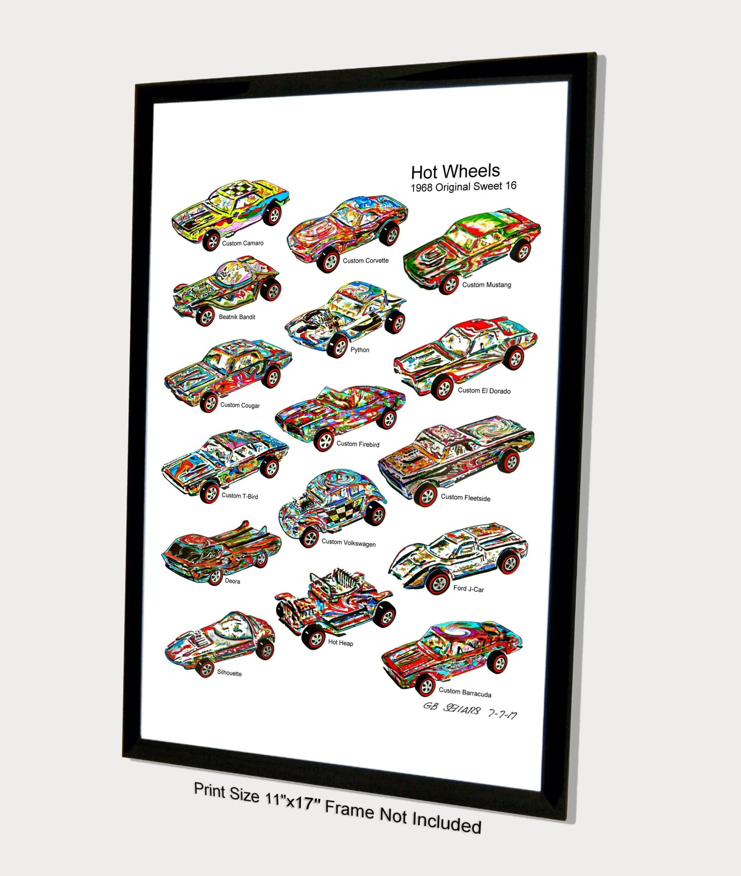 Hot Wheels Sweet 16 Redline Car Racing Poster Print Wall Art 11x17