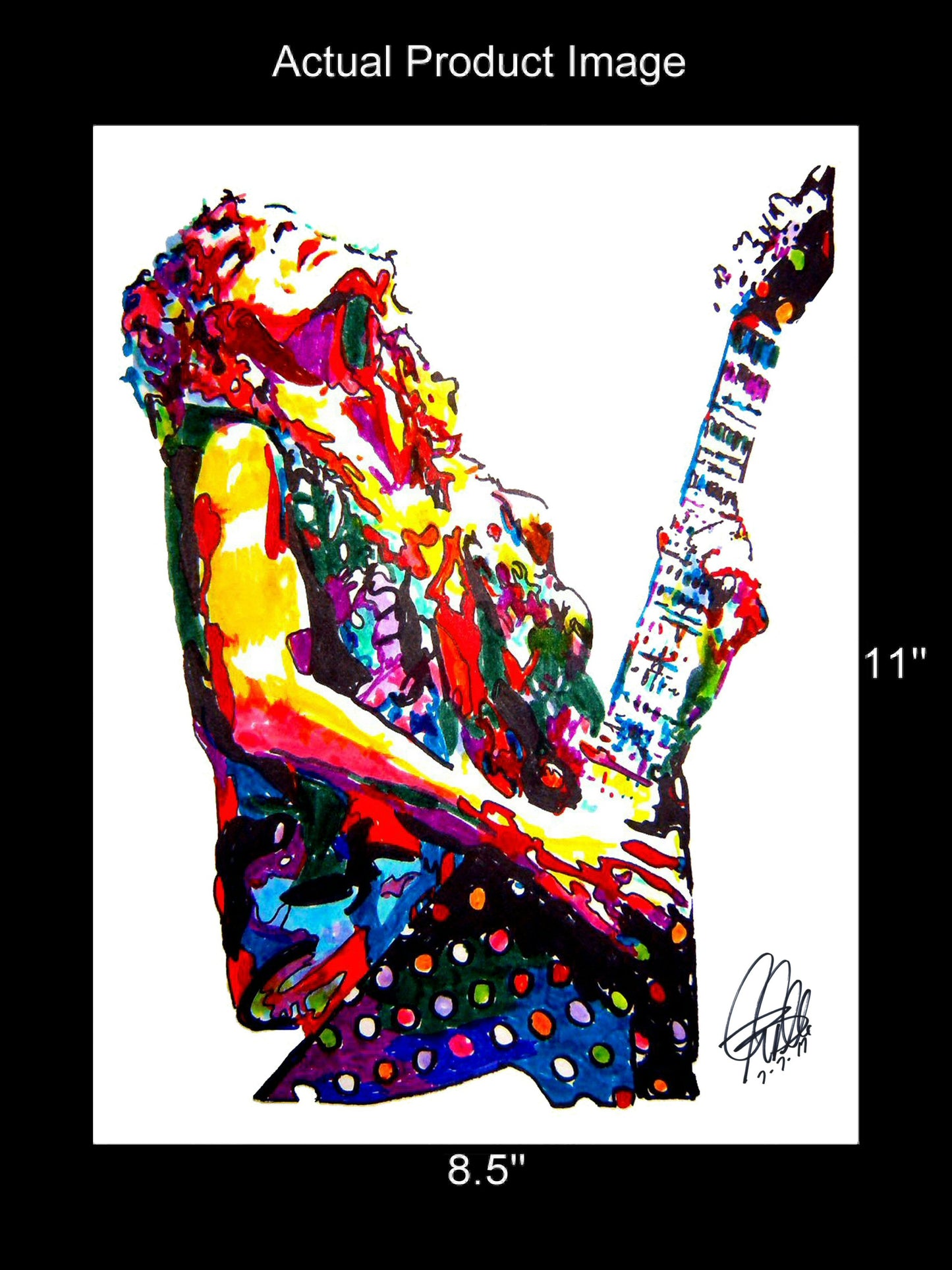 Randy Rhoads Guitar Hard Rock Music Poster Print Wall Art 8.5x11