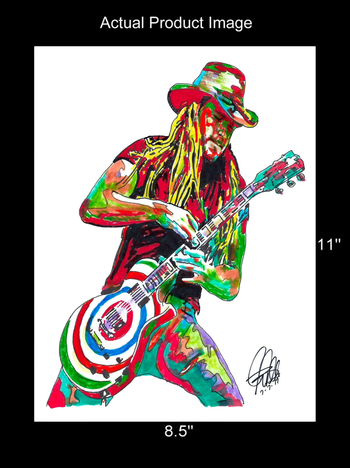 Zakk Wylde Black Label Society Ozzy Guitar Rock Music Poster Print Art 8.5x11