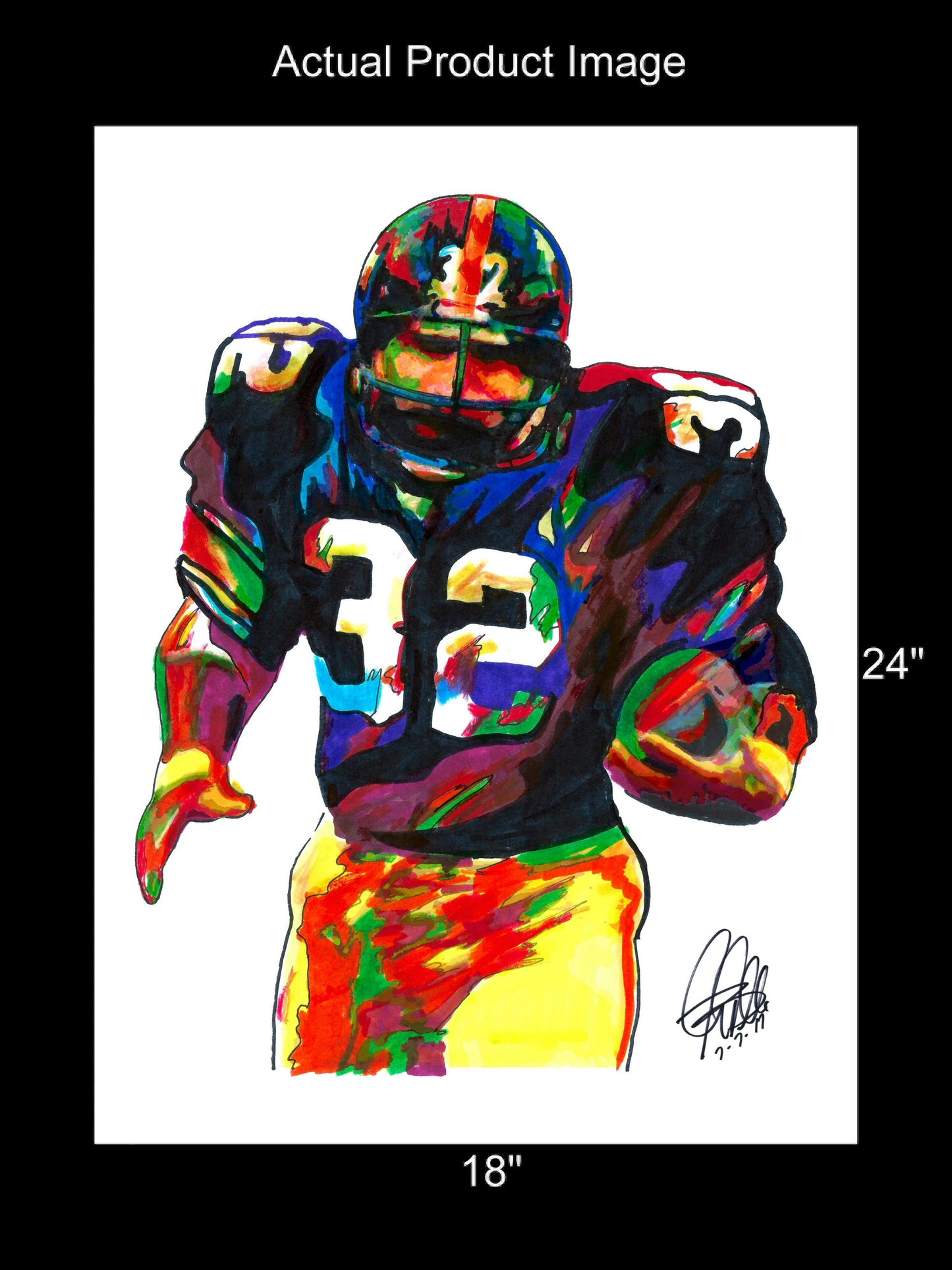 Franco Harris Pittsburgh Steelers Football Sports Poster Print Wall Art 18x24