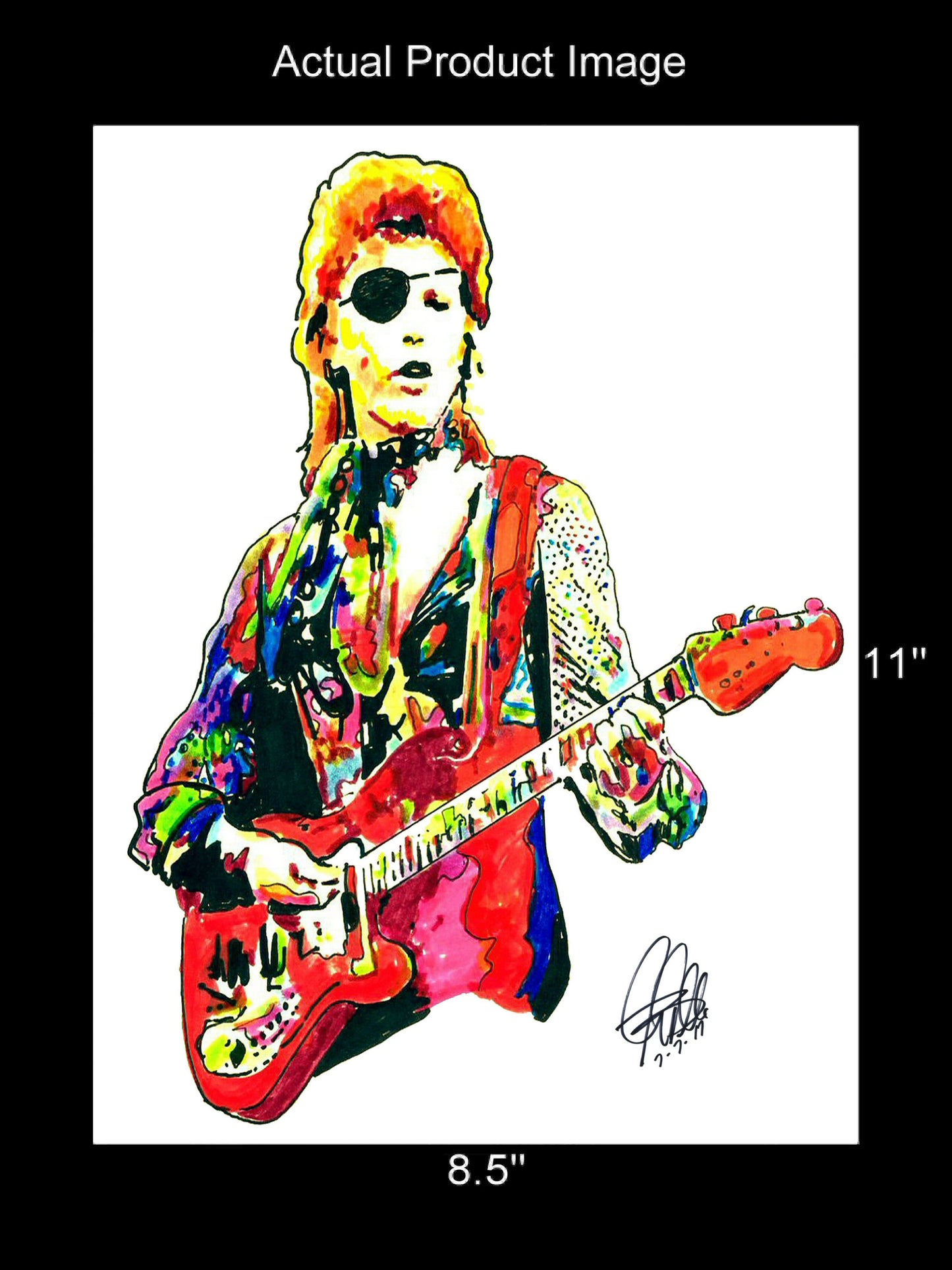 David Bowie Ziggy Stardust Glam Rock Music Print Poster Wall Art 8.5x11
