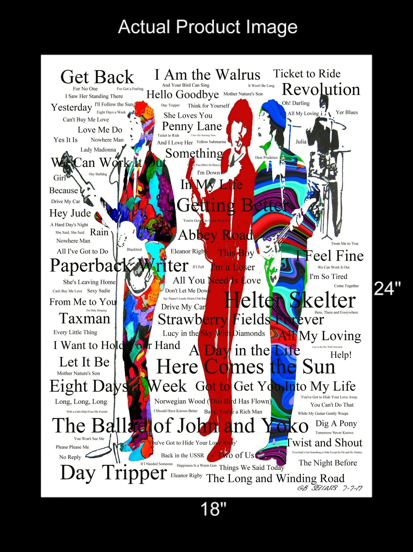 The Beatles Songs John Paul George Ringo Music Poster Print Wall Art 18x24