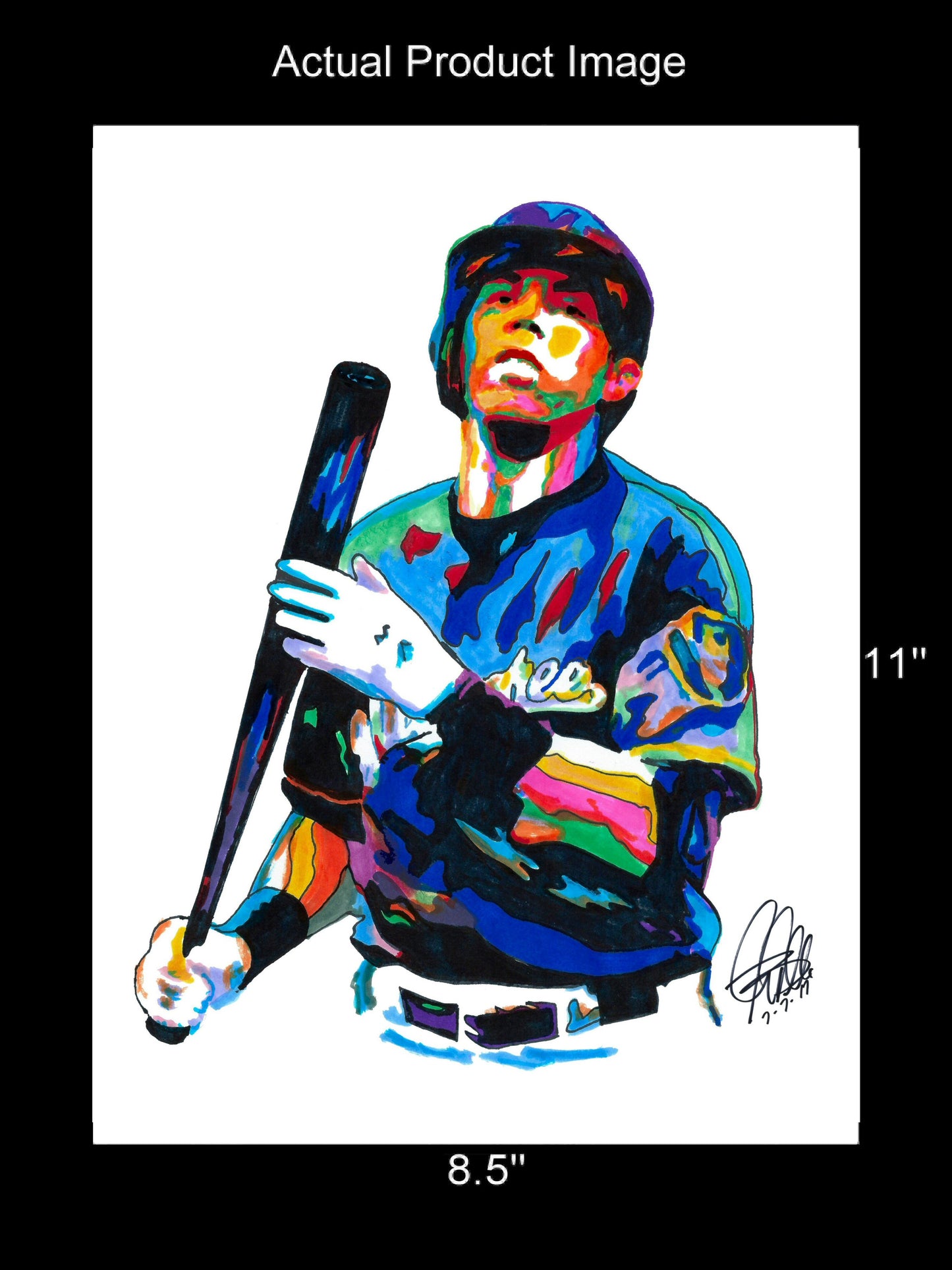 Christian Yelich Milwaukee Brewers Baseball Sports Poster Print Wall Art 8.5x11