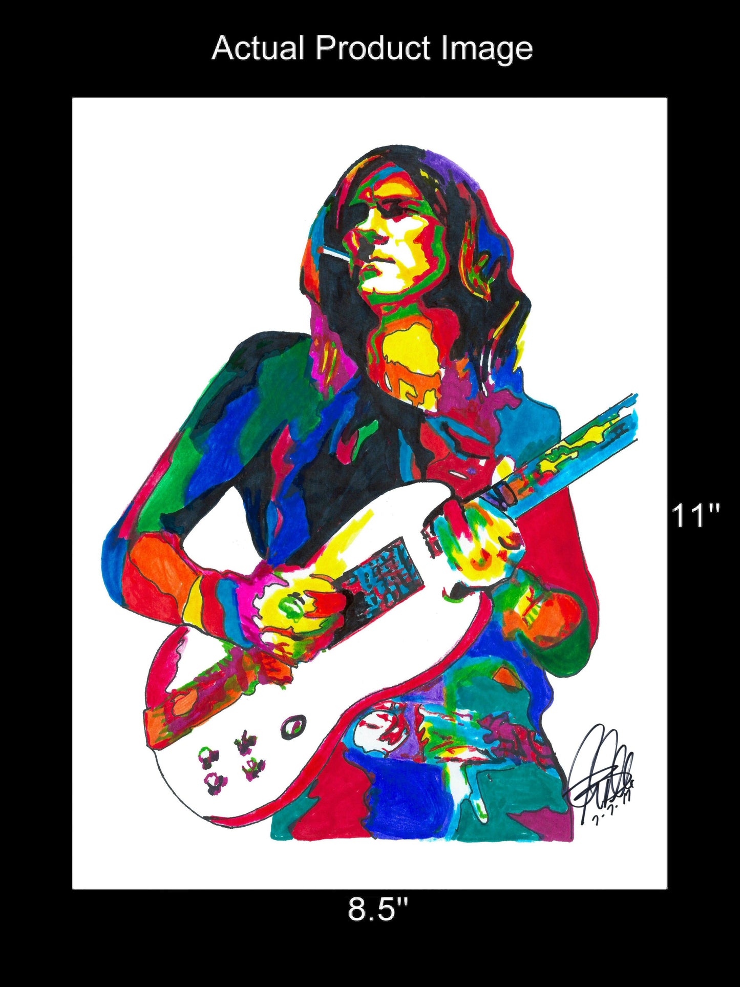 Glen Buxton Alice Cooper Guitar Rock Music Poster Print Wall Art 8.5x11