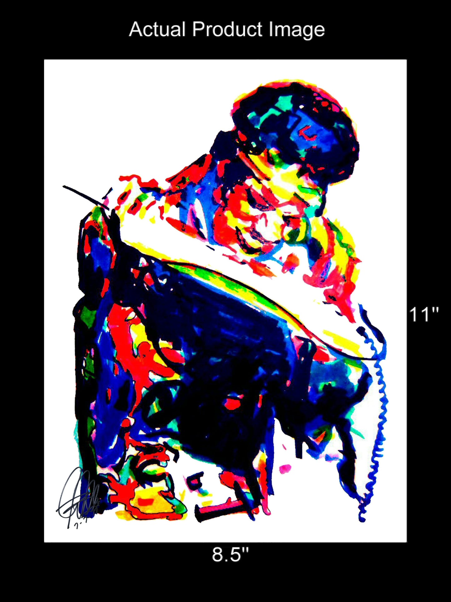 Jimi Hendrix Guitar Blues Rock Music Poster Print Wall Art 8.5x11