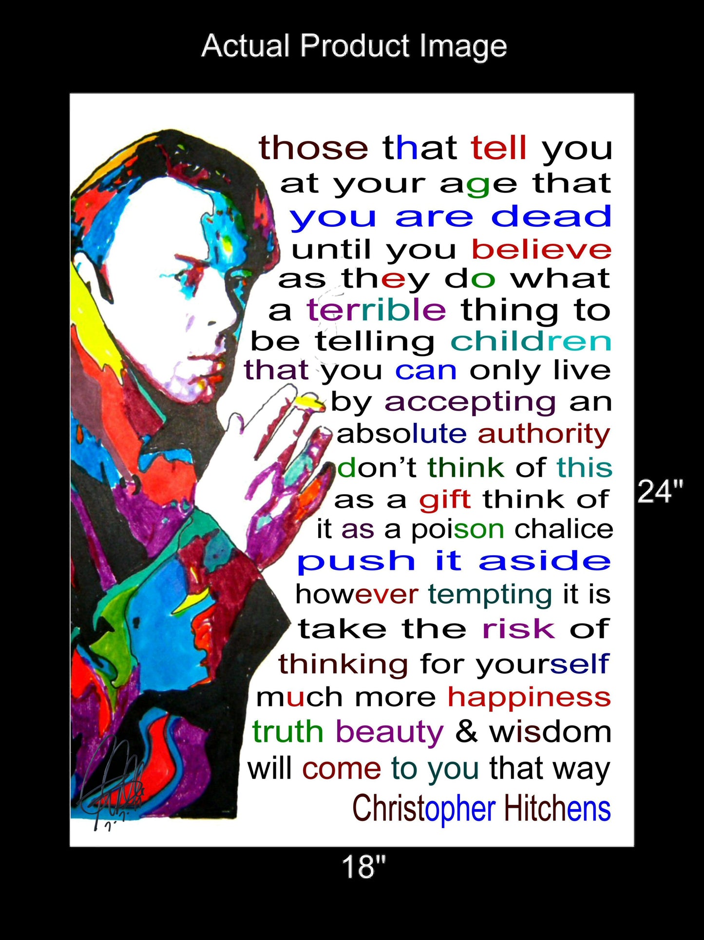 Christopher Hitchens Columnist Journalist Vanity Fair Poster Print 18x24