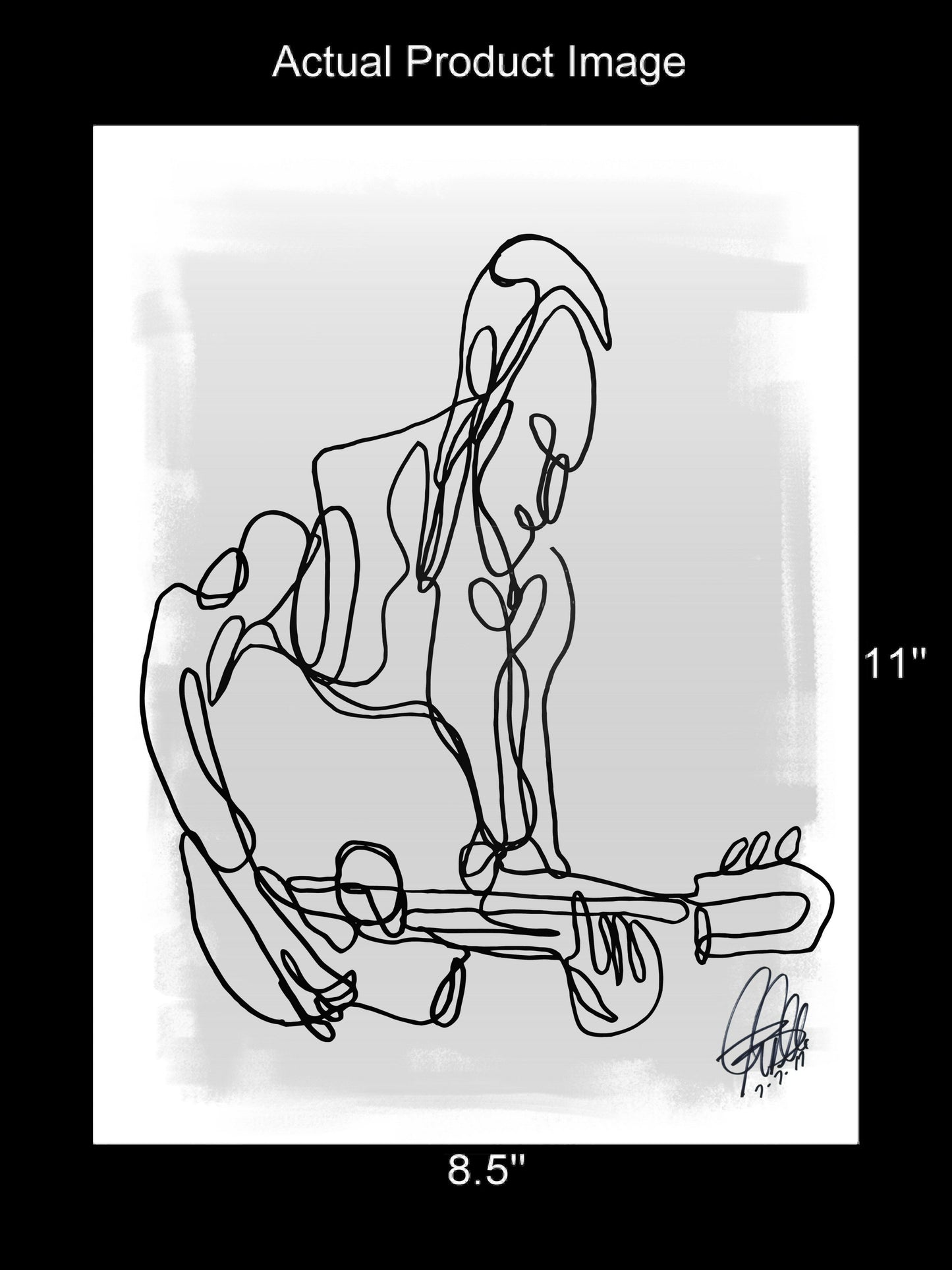 Acoustic Jazz Guitar Player Music Poster Print Wall Art 8.5x11