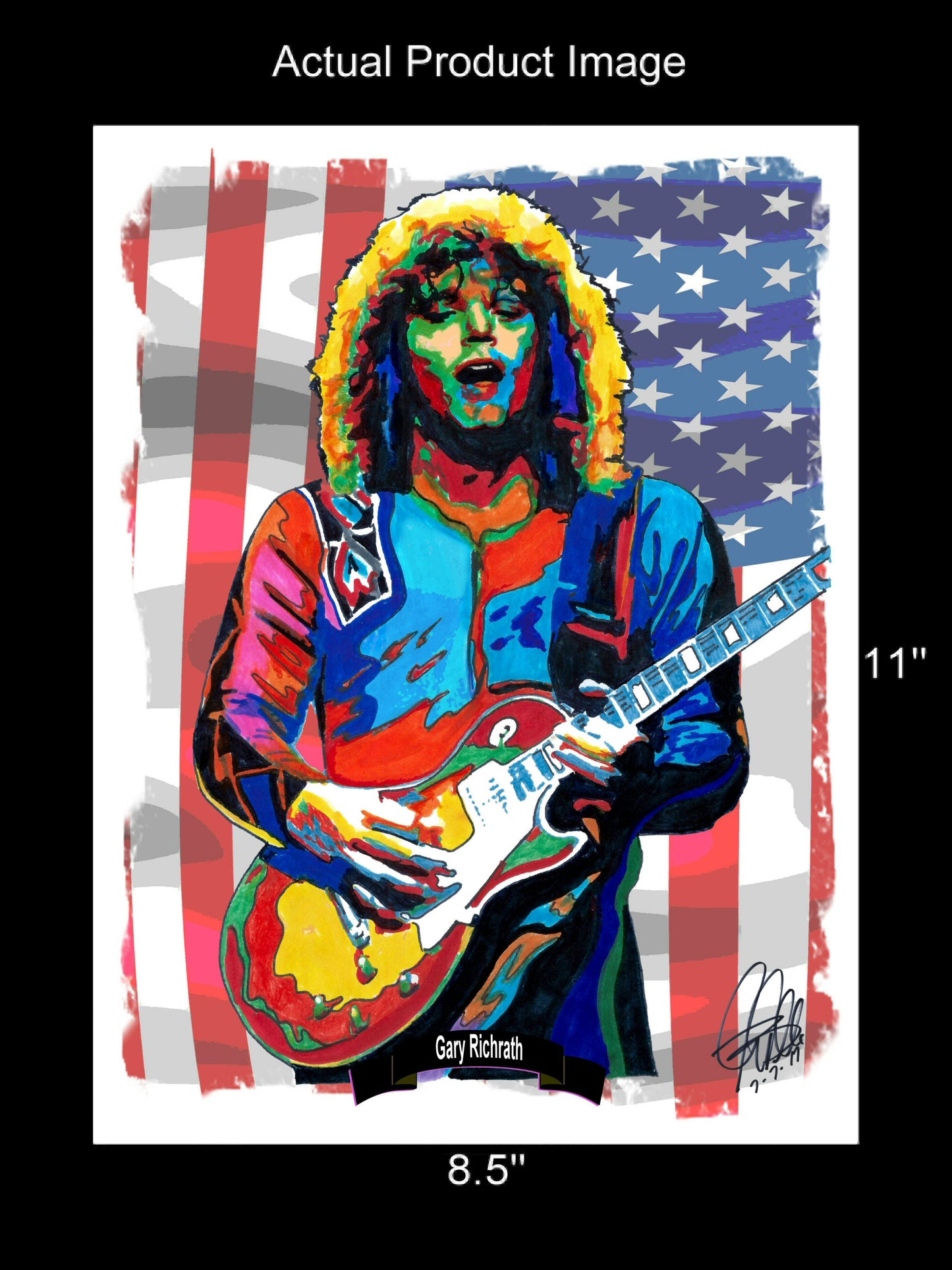 Gary Richrath REO Speedwagon Guitar Hard Rock Music Print Poster Wall Art 8.5x11