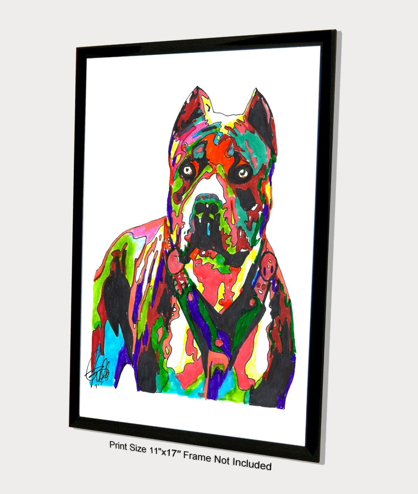 Pit Bull Pet Watch Dog Print Poster Wall Art 11x17