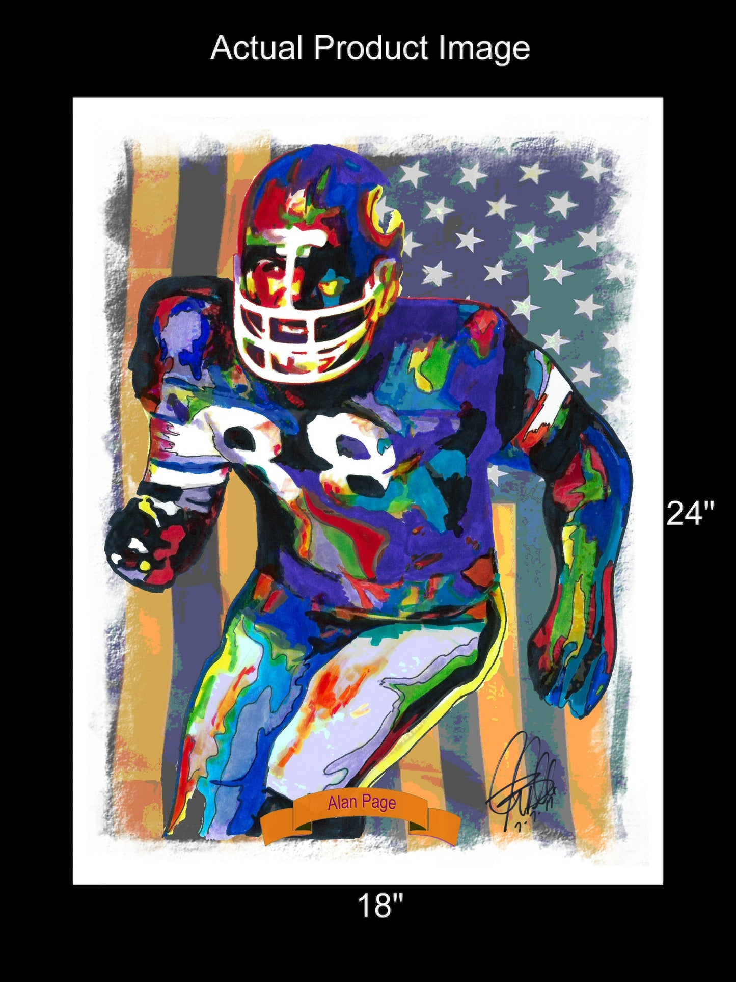 Alan Page Minnesota Vikings Football Sports Poster Print Wall Art 18x24