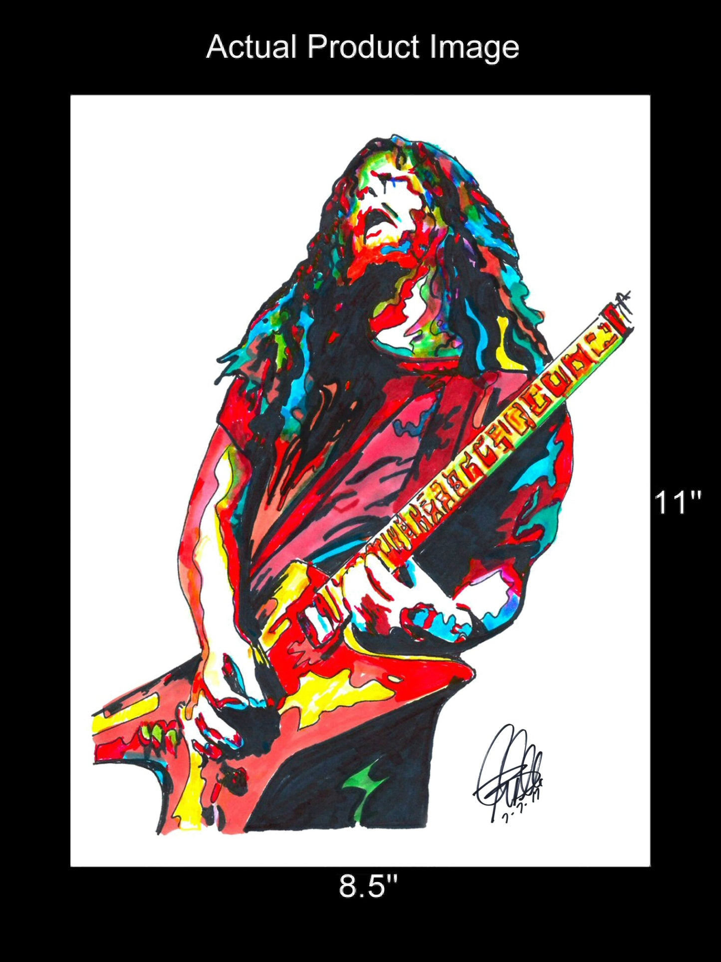 Dimebag Darrell Pantera Heavy Metal Rock Music Poster Print Wall Art 8.5x11