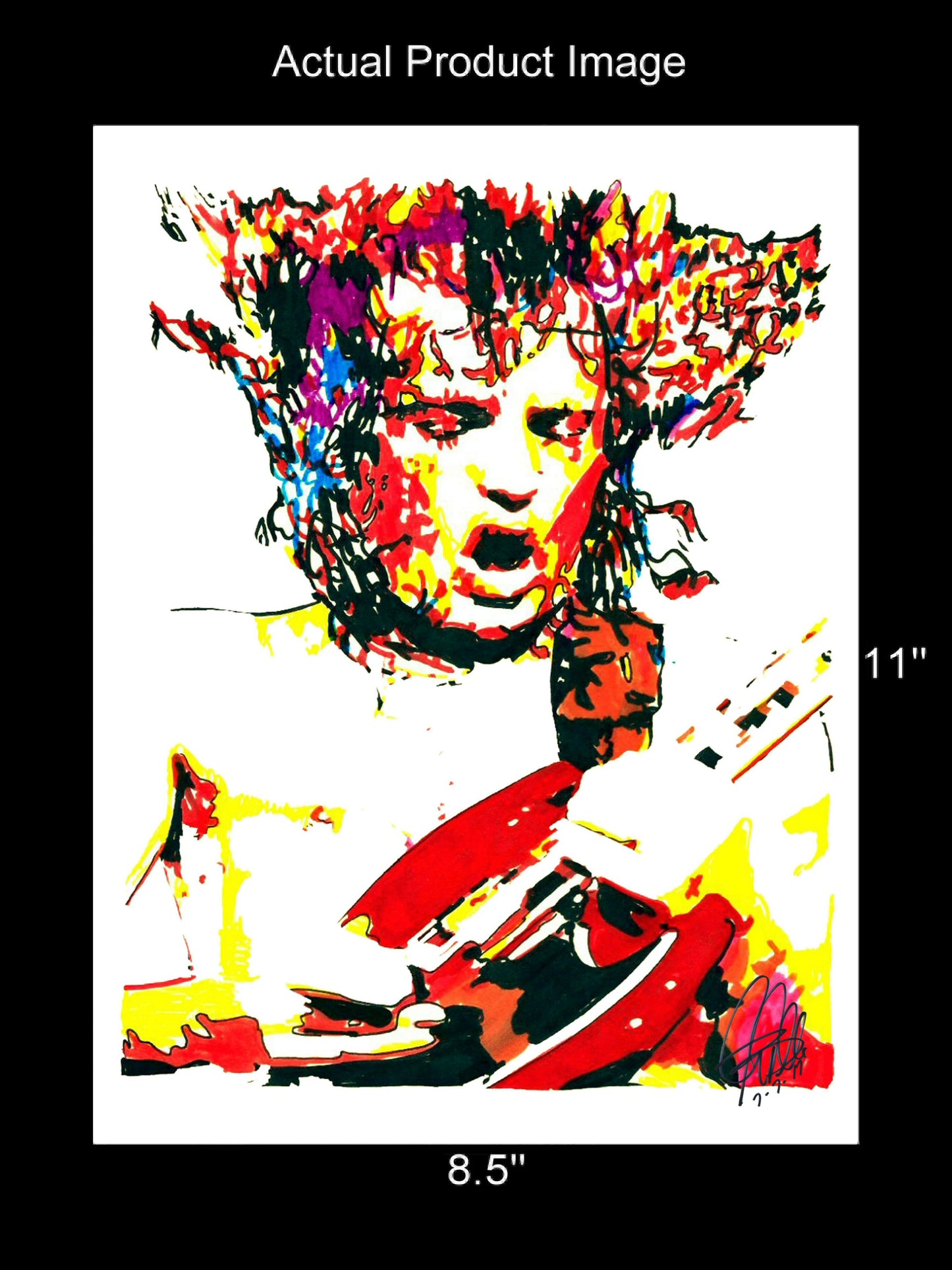 Angus Young ACDC Guitar Rock Music Poster Print Wall Art 8.5x11