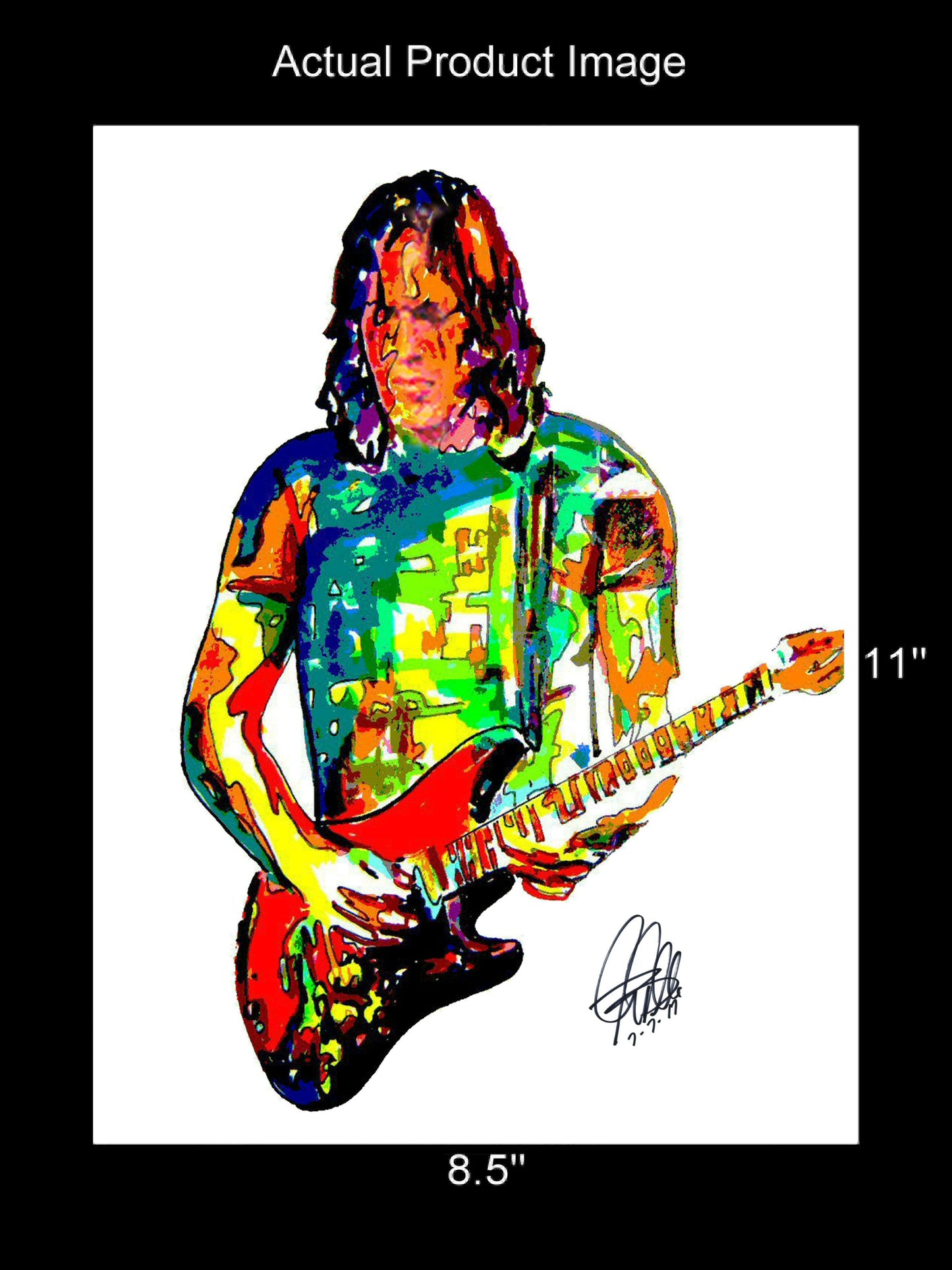 David Gilmour Pink Floyd Singer Guitar Rock Music Poster Print Wall Art 8.5x11