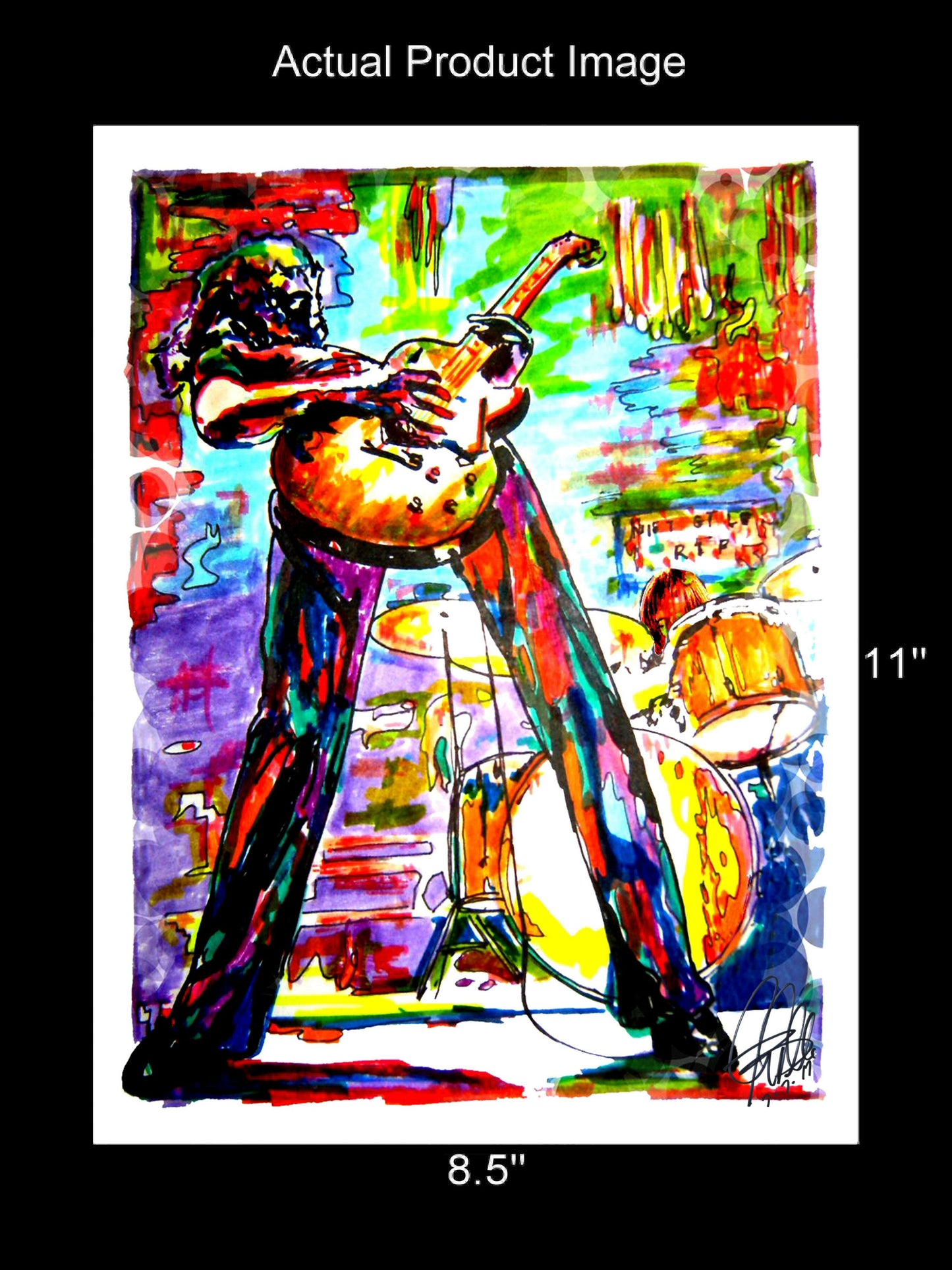 Jimmy Page Led Zeppelin Yardbirds Guitar Music Poster Print Wall Art 8.5x11