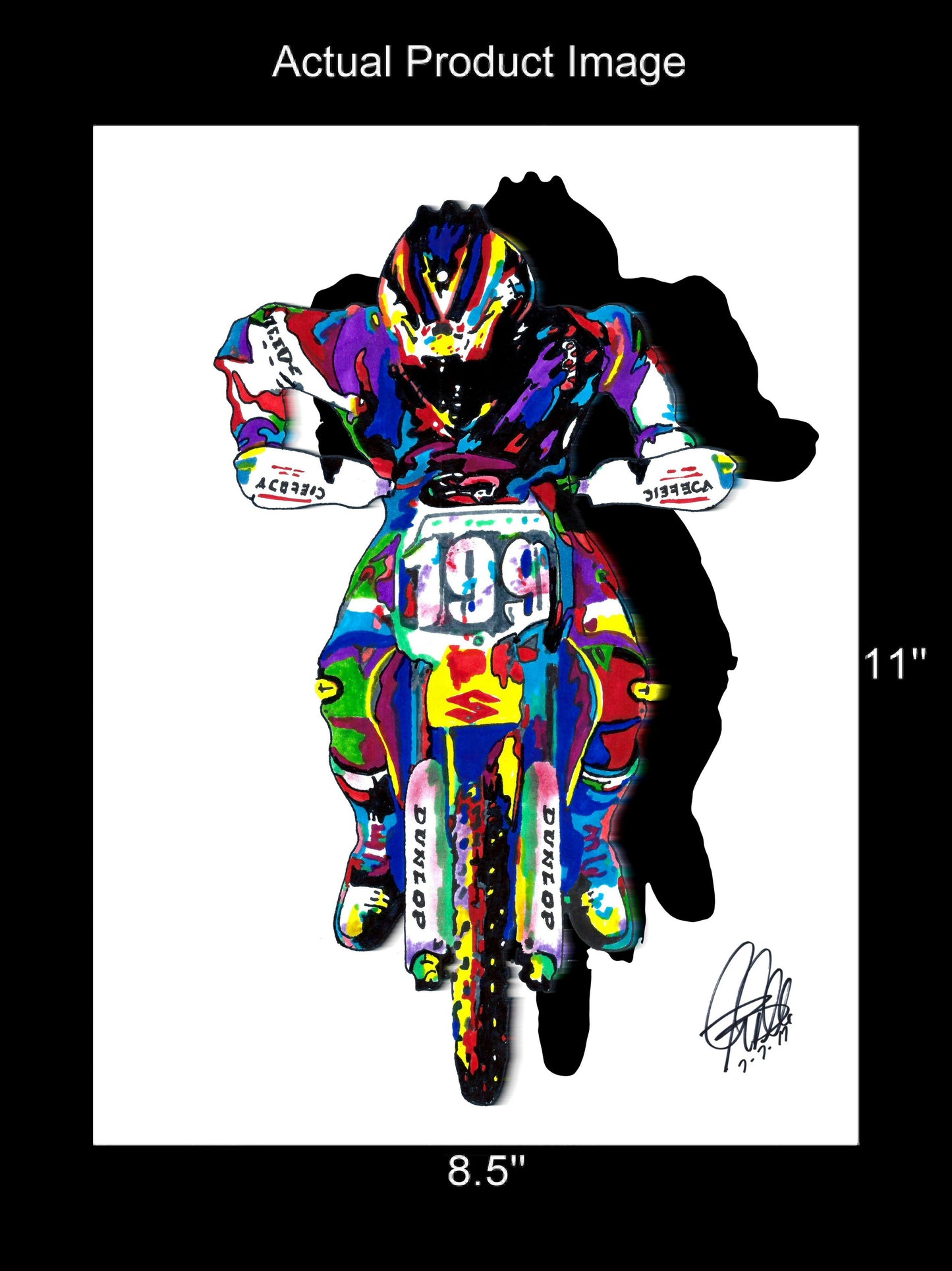 Travis Pastrana Motocross Freestyle Dirt Bike Poster Print Wall Art 8.5x11