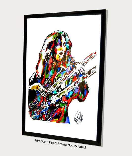 Geddy Lee Rush Bass Guitar Rock Music Poster Print Wall Art 11x17