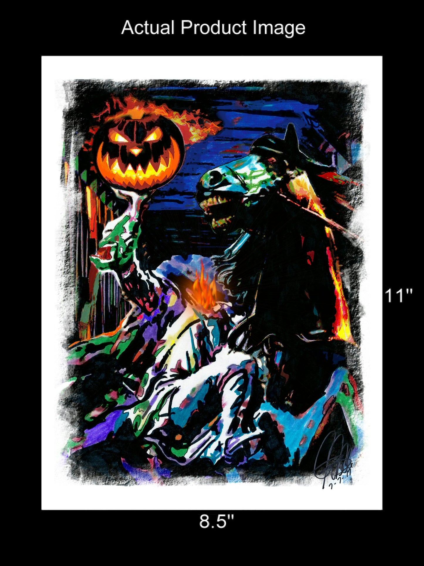 Headless Horseman Legend of Sleepy Hollow Halloween Print Poster Wall Art 8.5x11