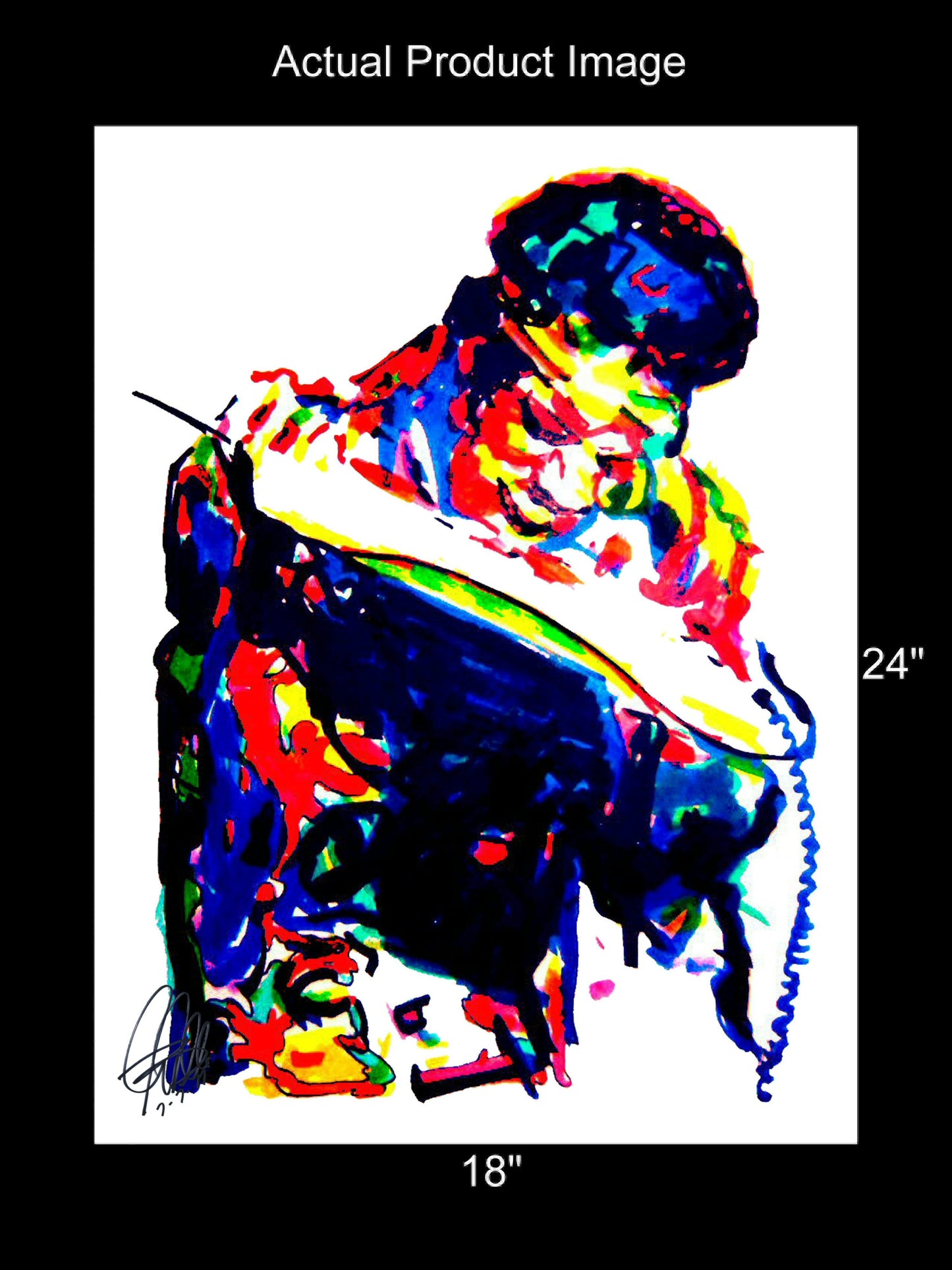 Jimi Hendrix Guitar Blues Rock Music Poster Print Wall Art 18x24