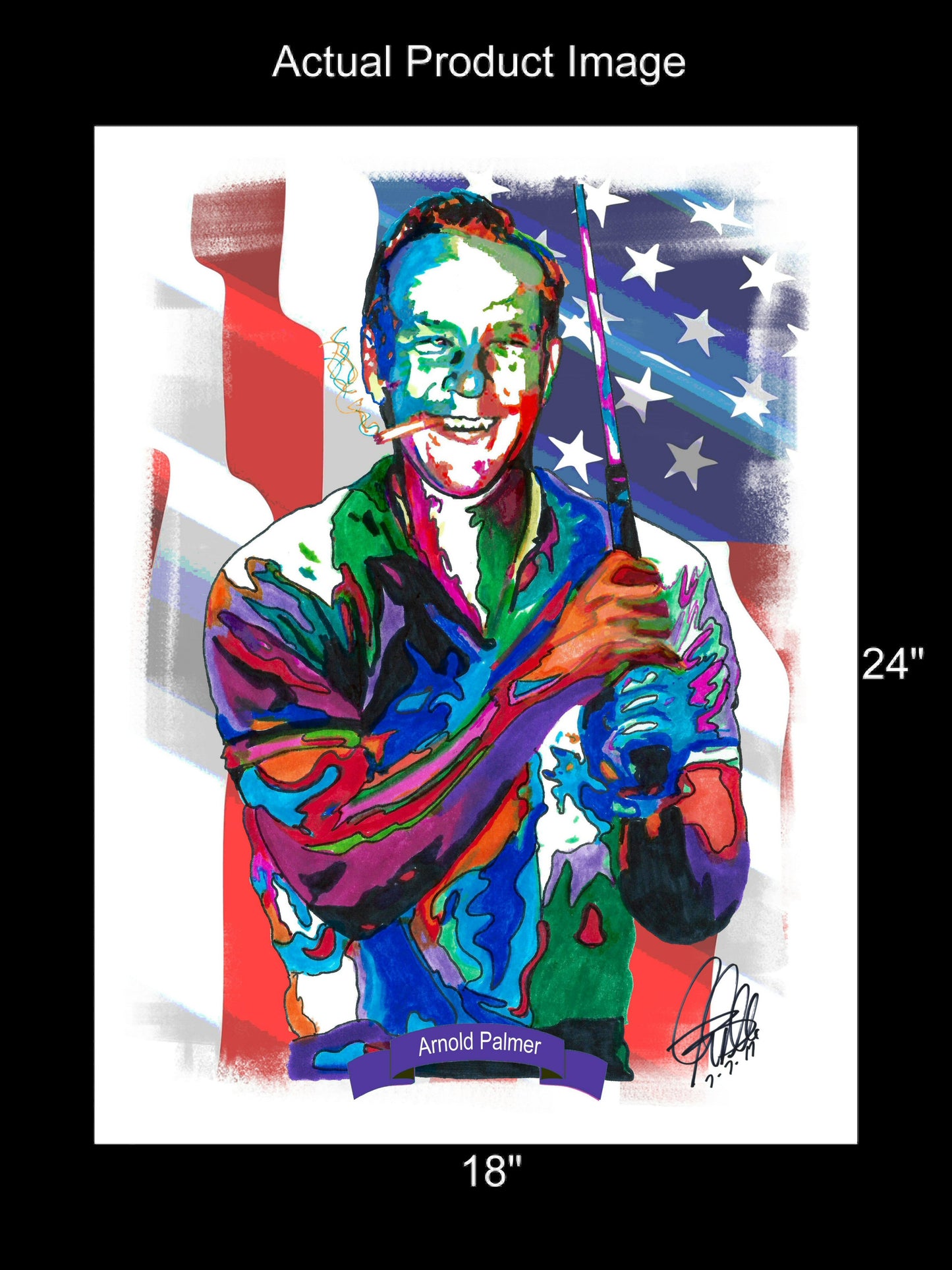 Arnold Palmer Golf Poster Print Wall Art 18x24