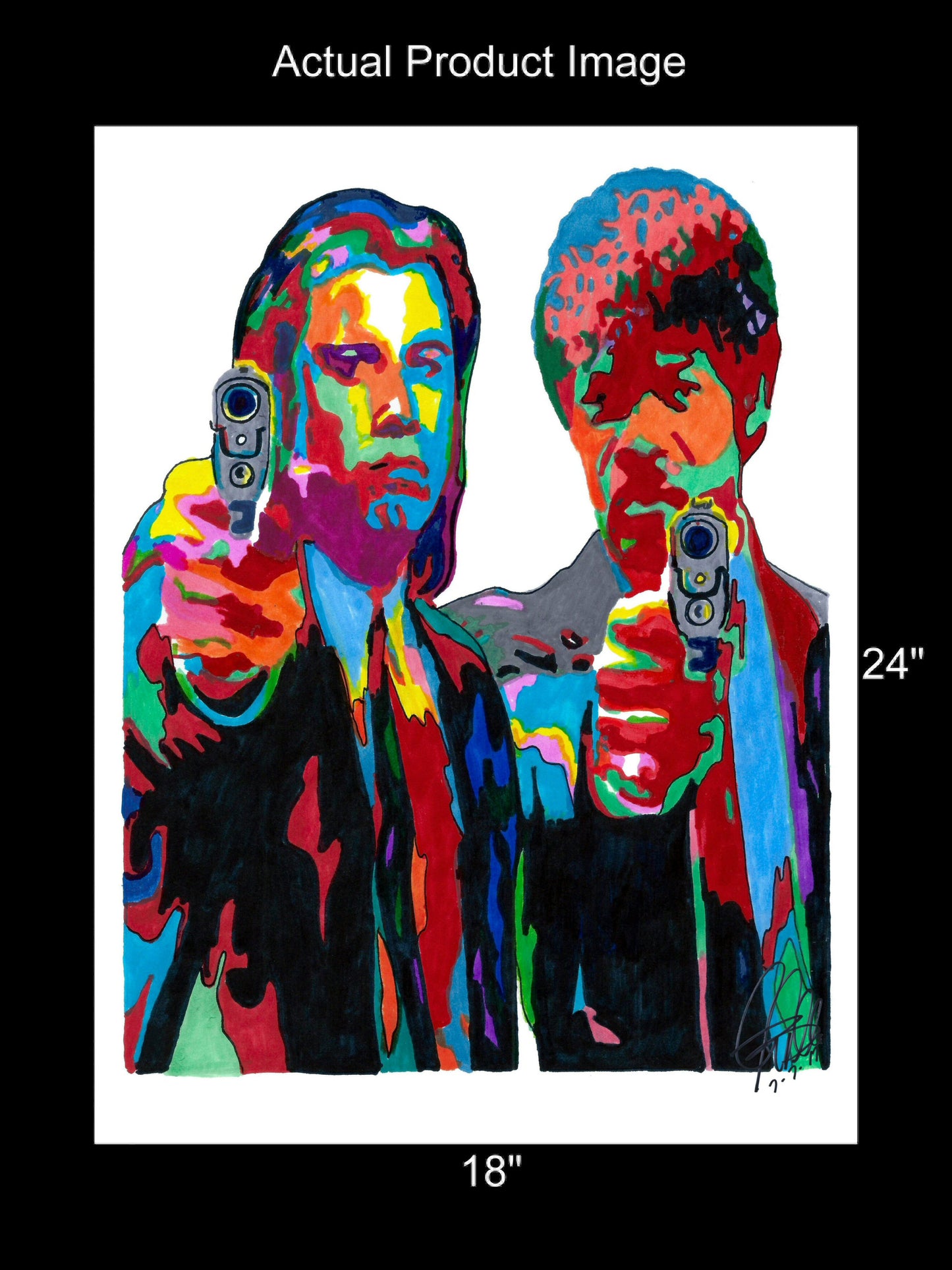 Pulp Fiction Travolta Samuel L Jackson Crime Movie Print Poster Wall Art 18x24