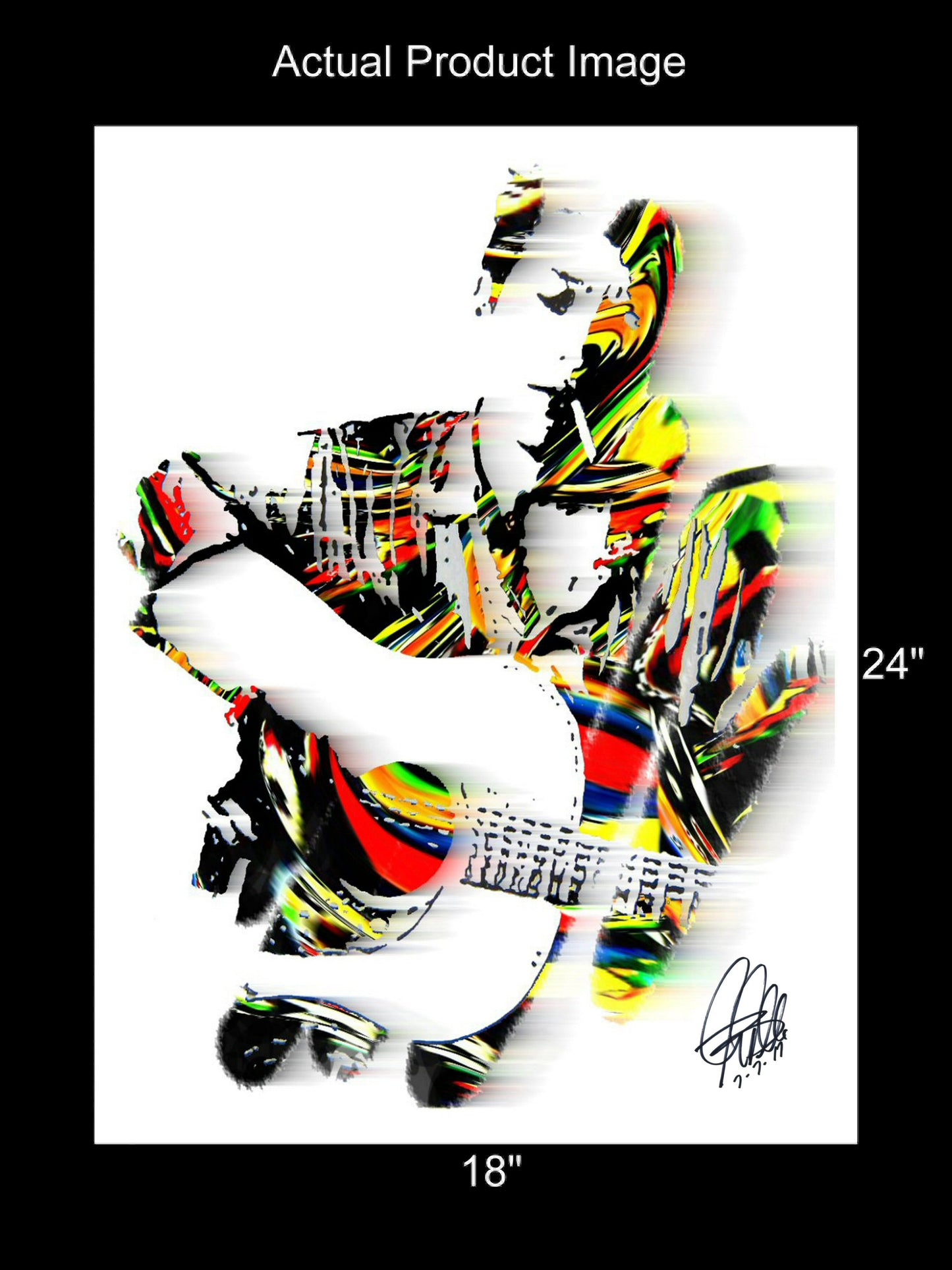 Bob Dylan Guitar Folk Rock Pop Music Poster Print Wall Art 18x24