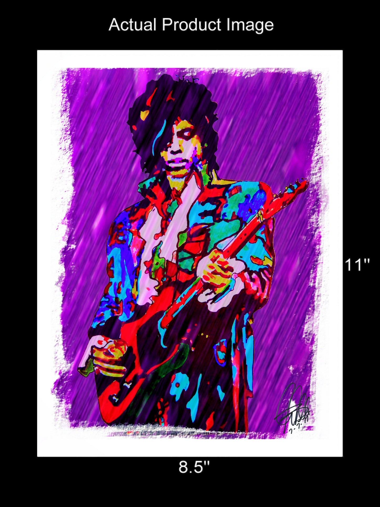 Prince Purple Rain Guitar Rock Music Poster Print Wall Art 8.5x11