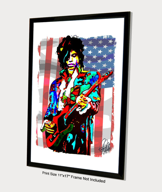 Prince Guitar Rock Music Poster Print Wall Art 11x17