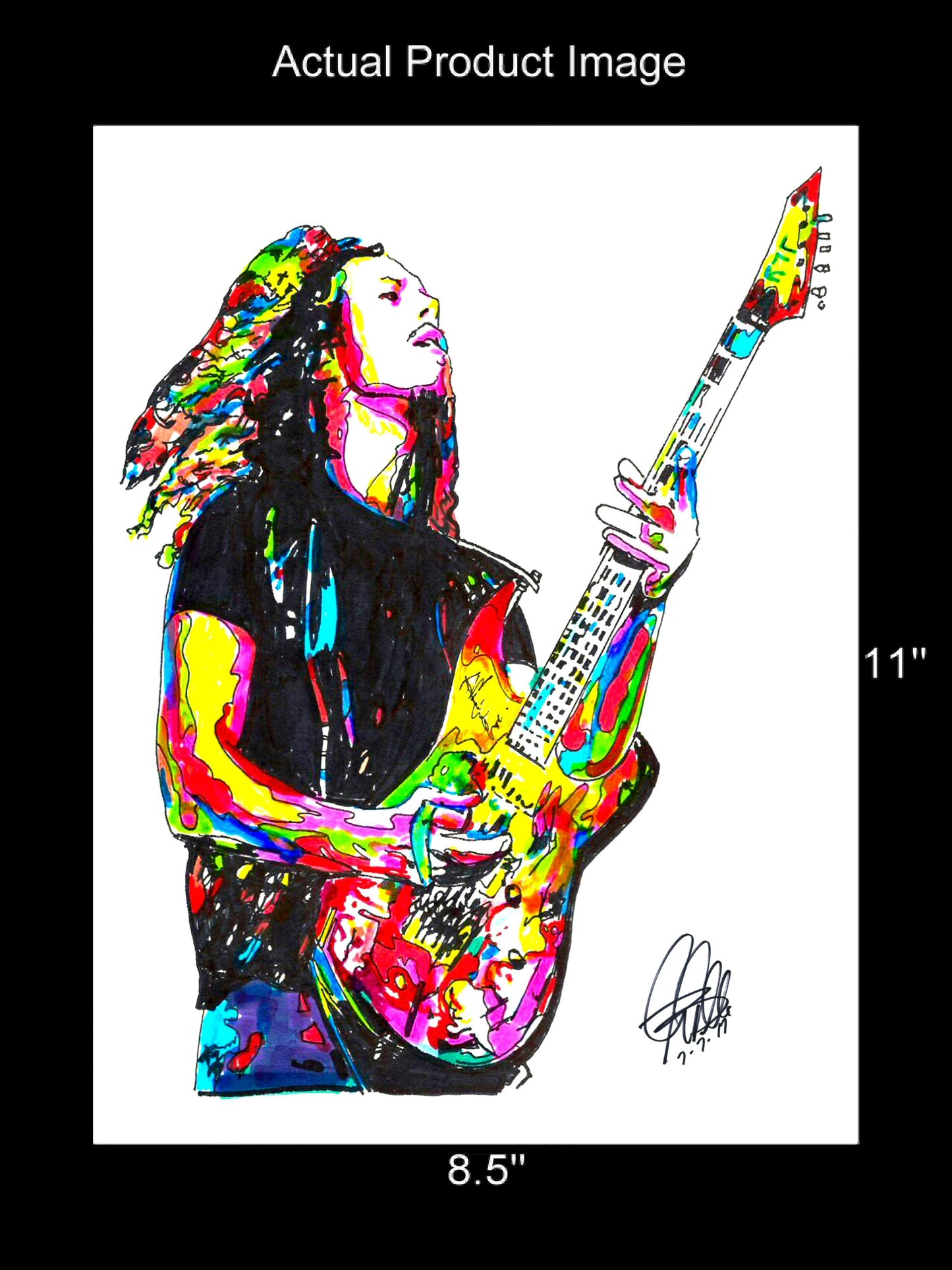 Kirk Hammett Metallica Guitar Rock Poster Metal Print Wall Art 8.5x11