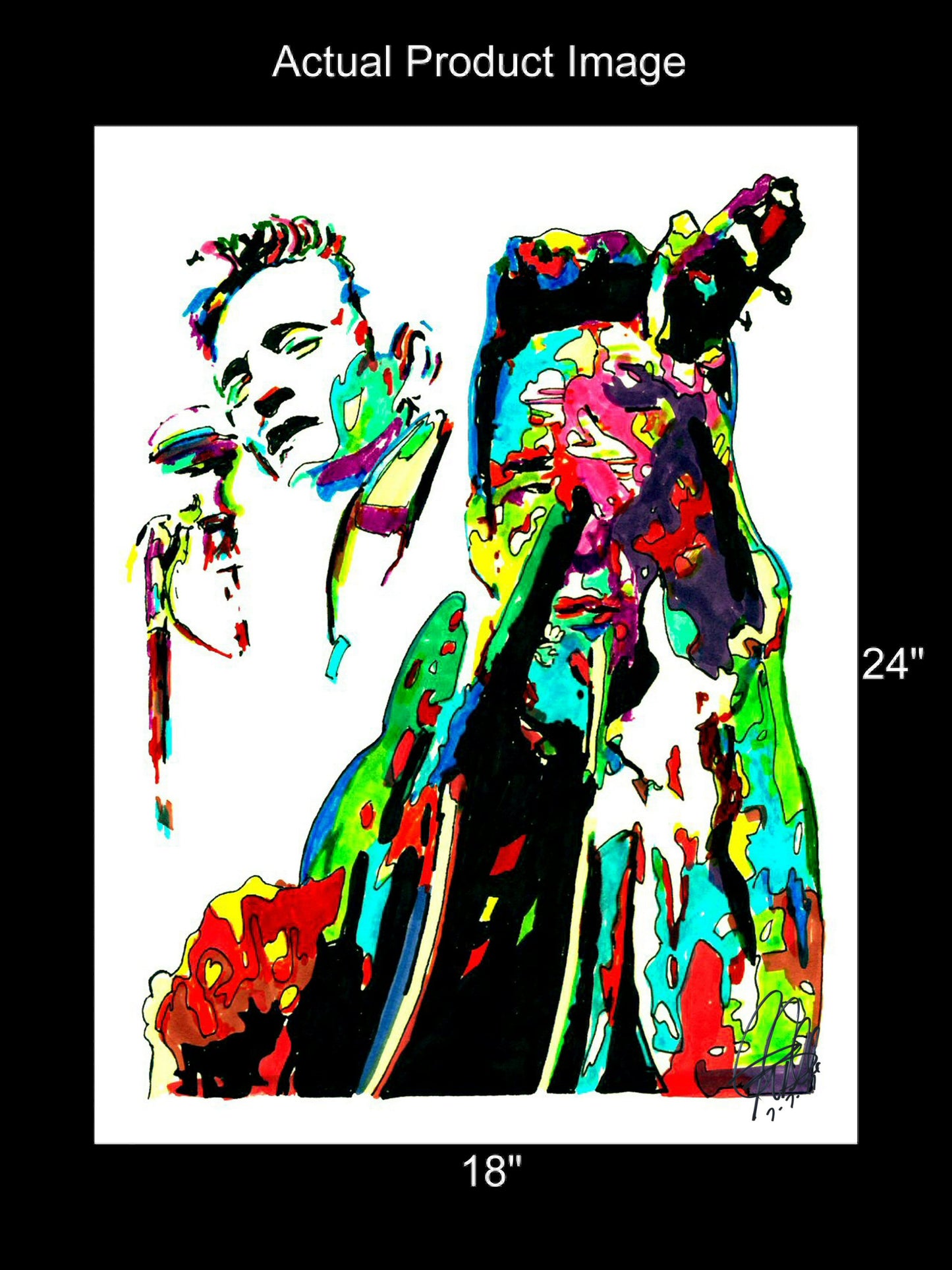 Johnny Cash Singer Guitar Country Music Poster Print Wall Art 18x24
