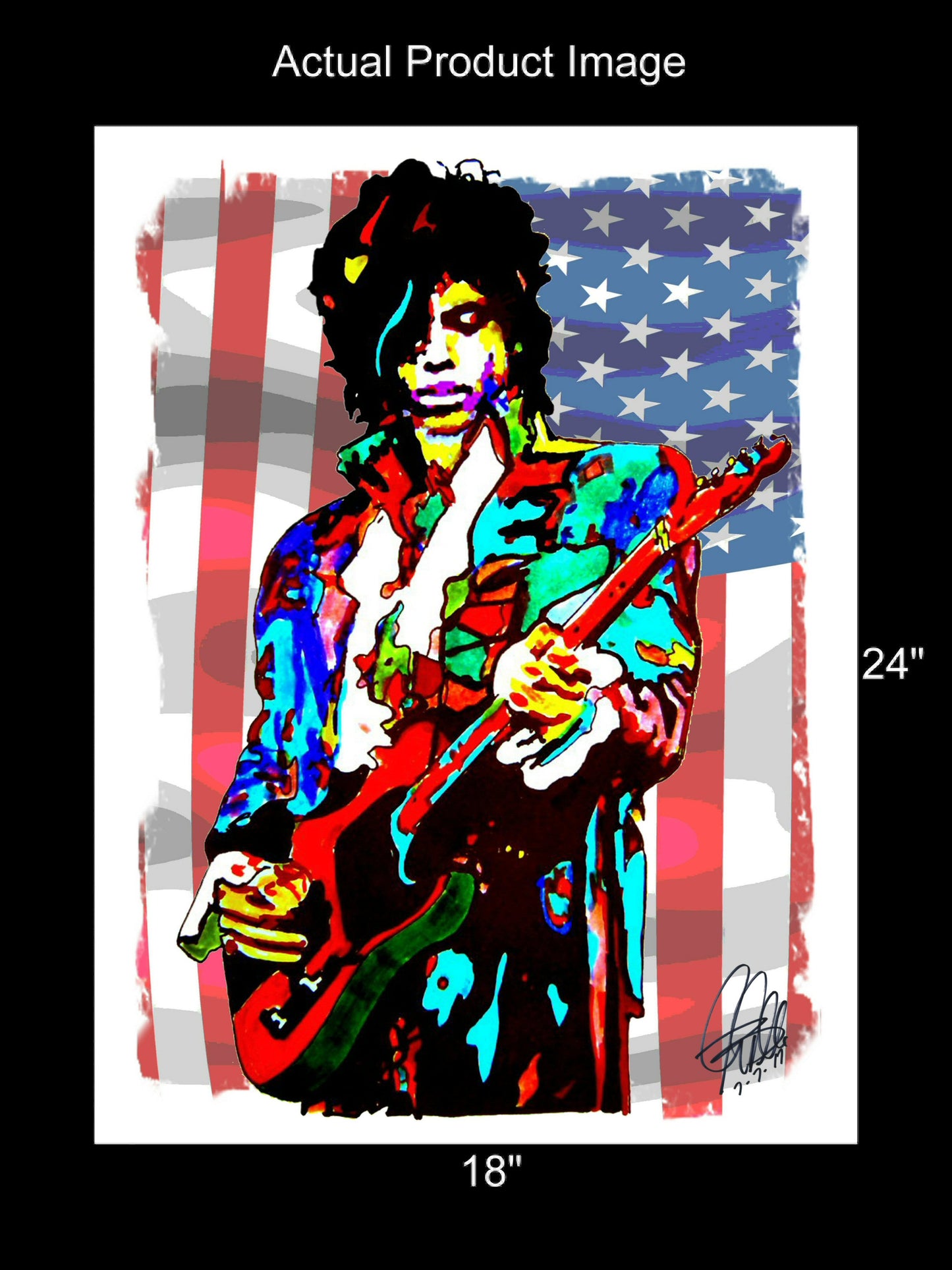 Prince Guitar Rock Music Poster Print Wall Art 18x24