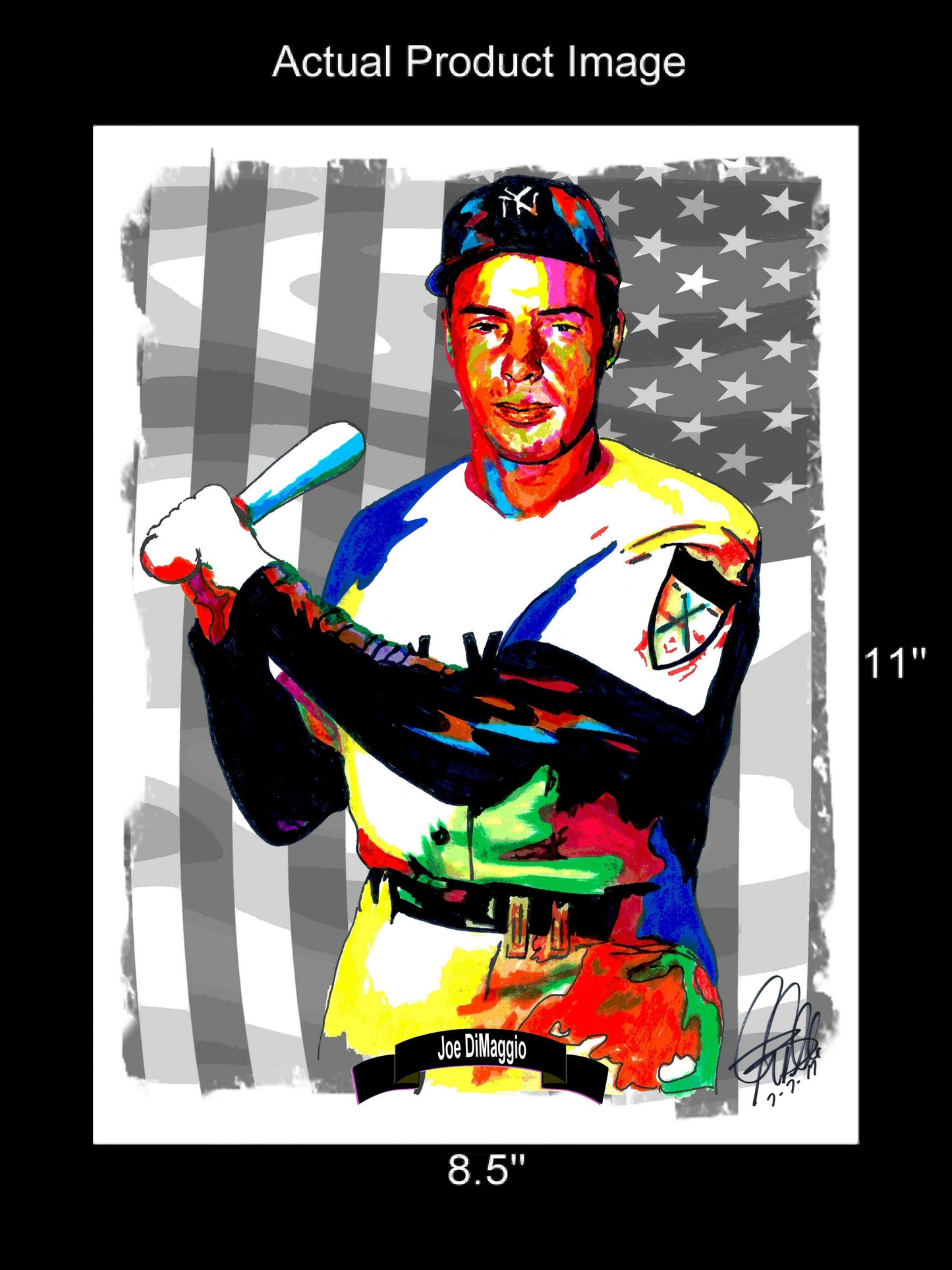 Joe DiMaggio New York Yankees Baseball Poster Print Wall Art 8.5x11