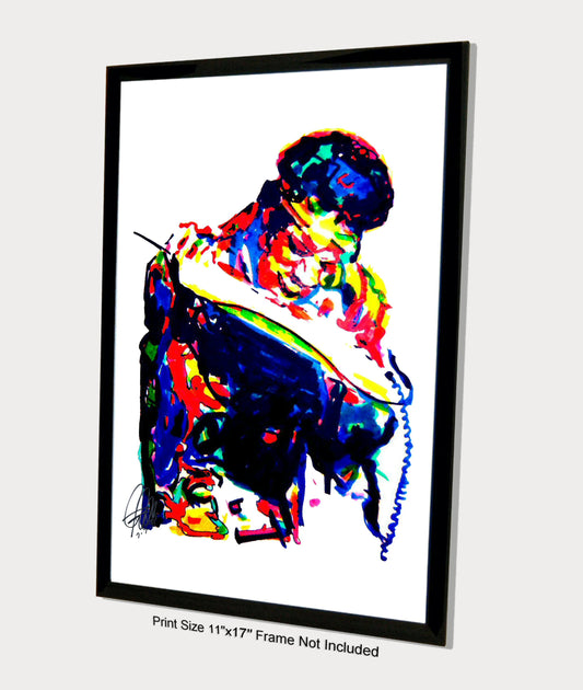 Jimi Hendrix Guitar Blues Rock Music Poster Print Wall Art 11x17
